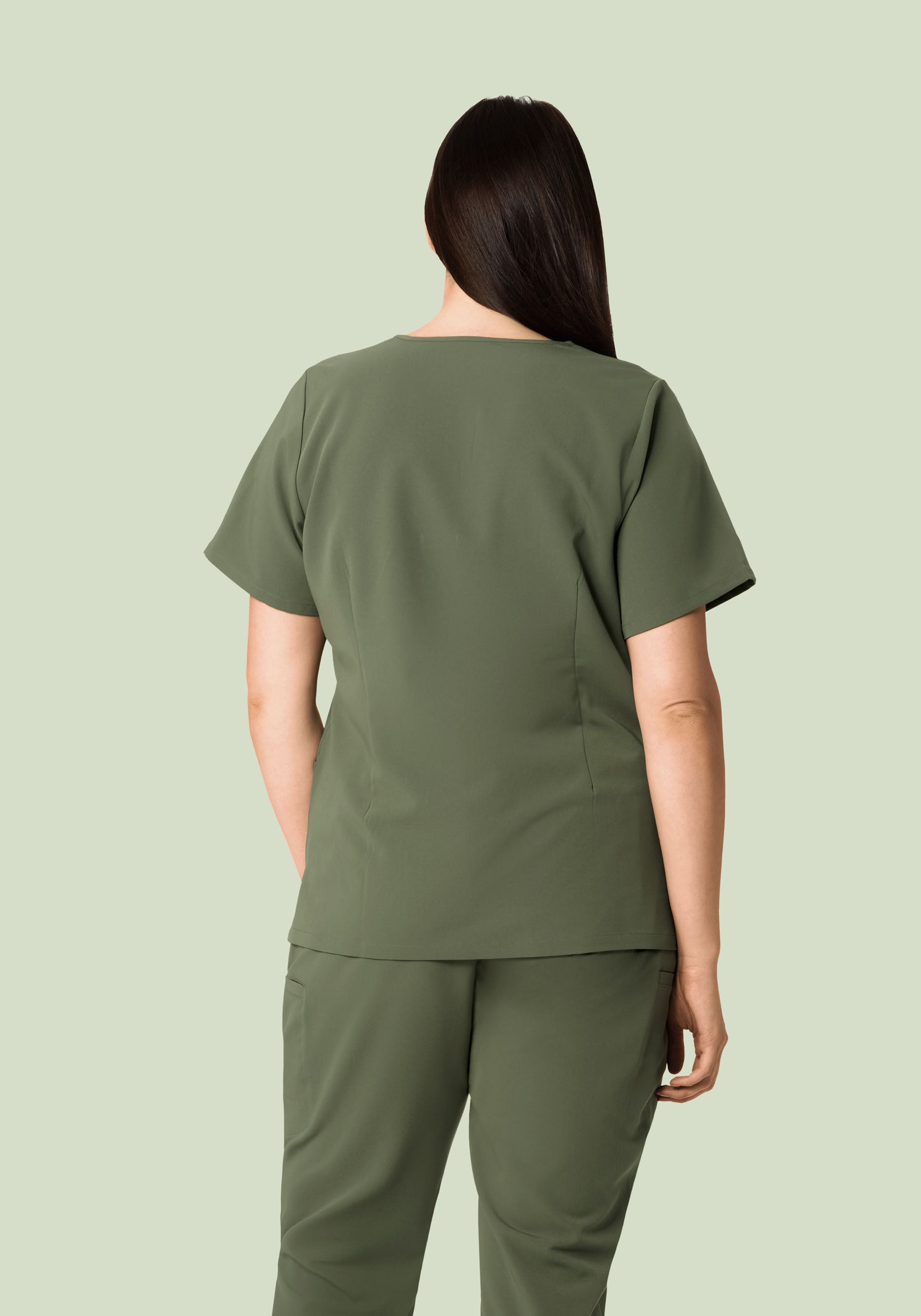 5 Pocket Notch Neck Top Thyme