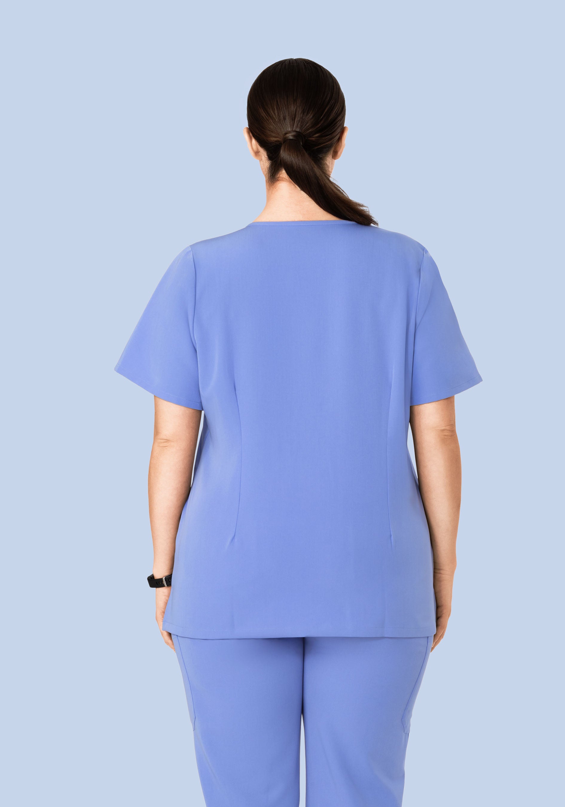 5 Pocket Notch Neck Top French Blue