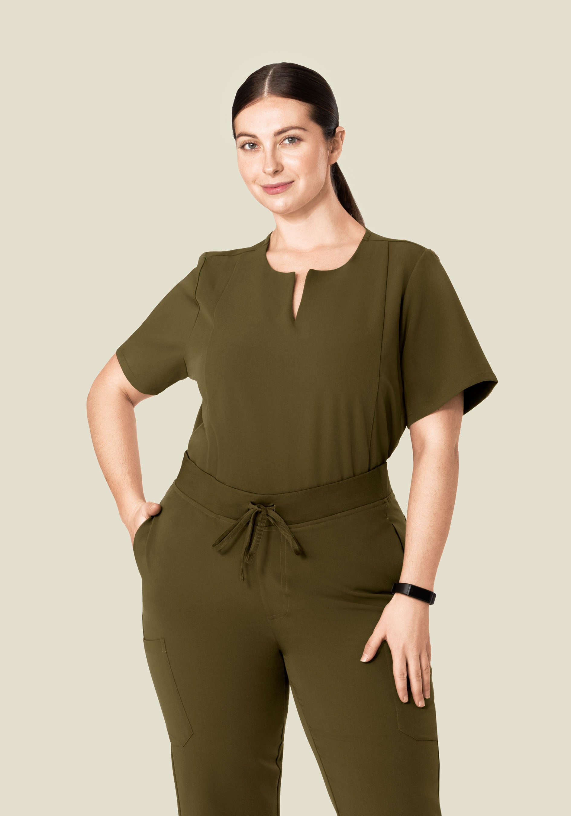 5 Pocket Notch Neck Top Manzanilla