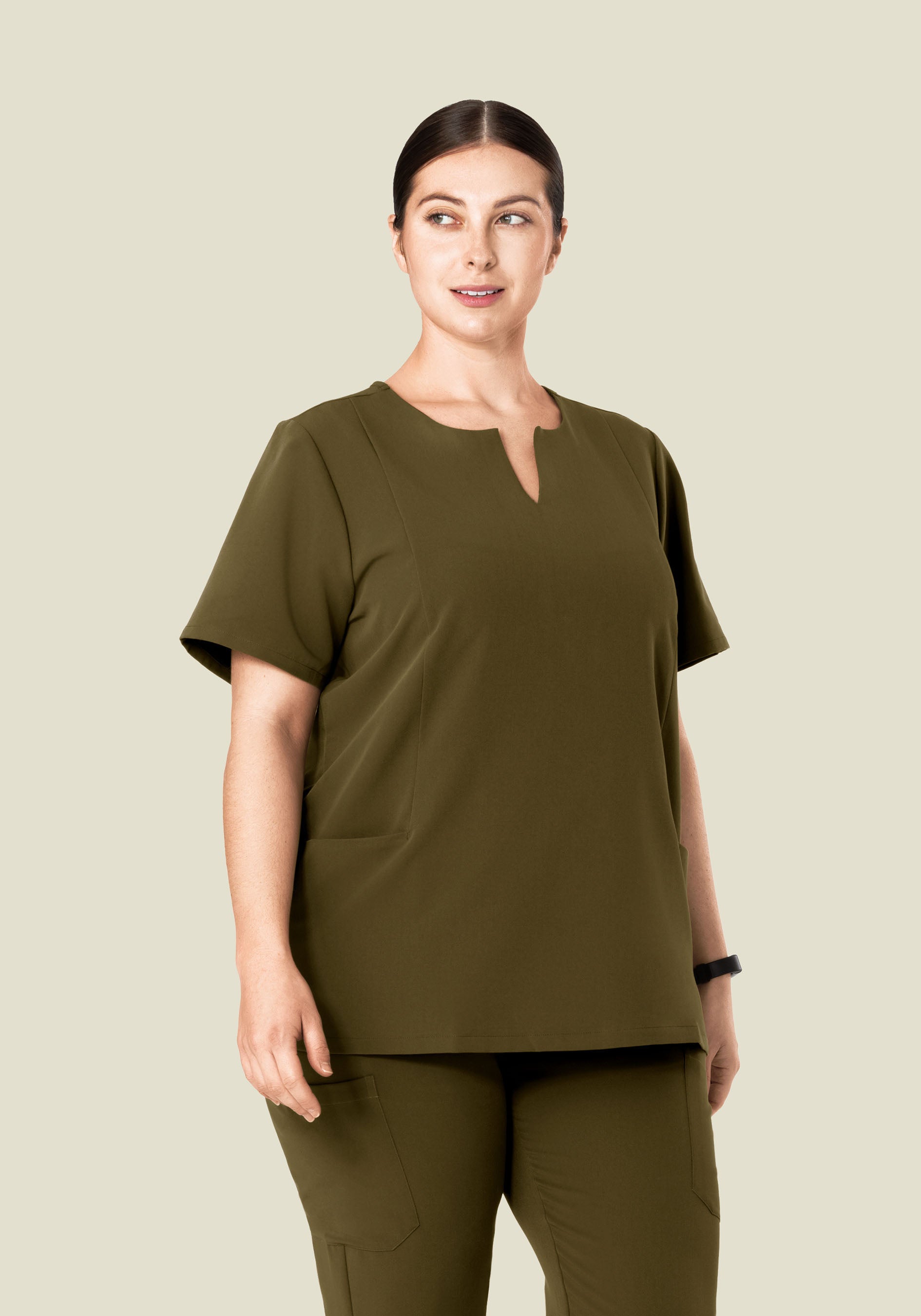 5 Pocket Notch Neck Top Manzanilla