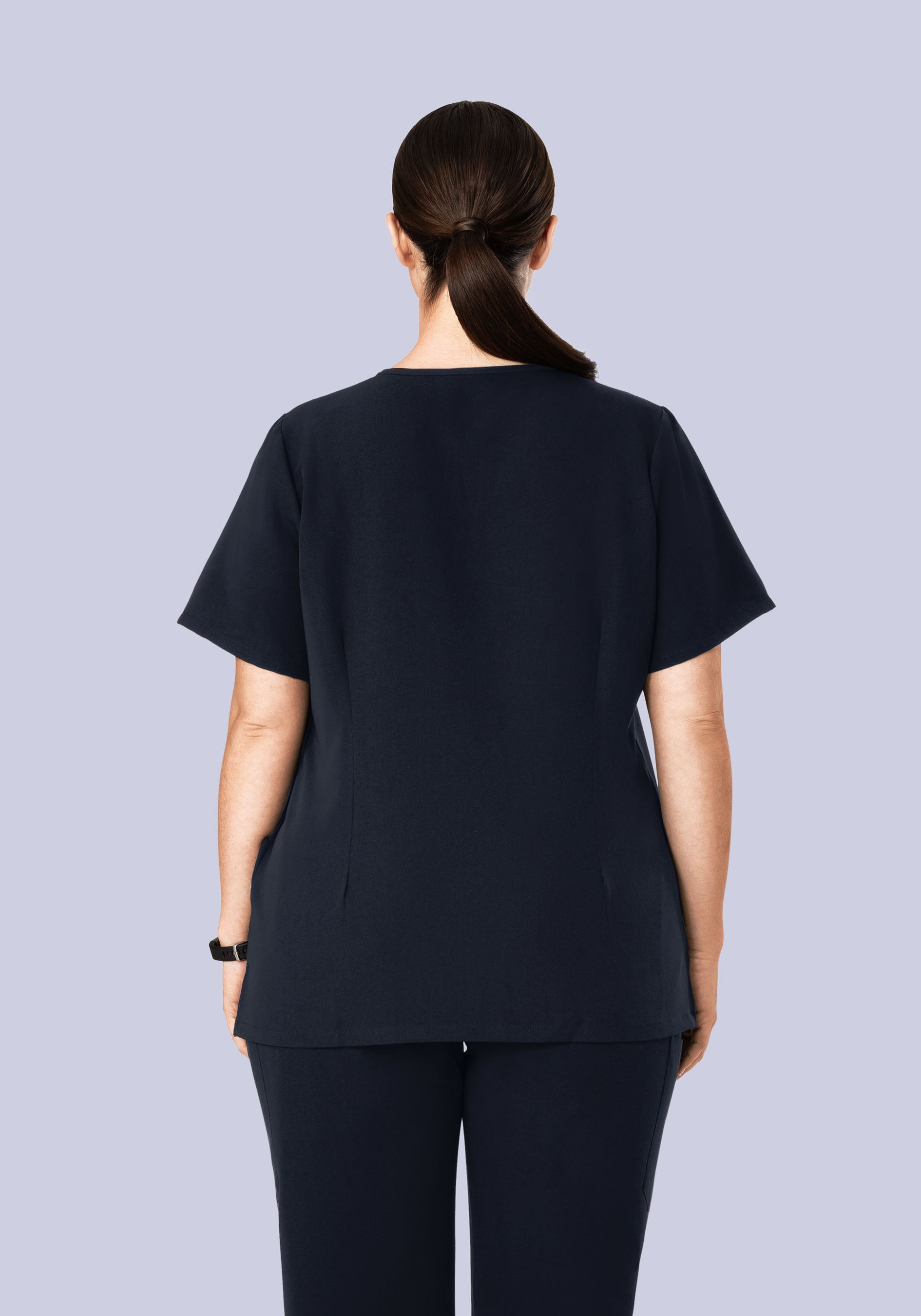 5 Pocket Notch Neck Top Midnight Navy