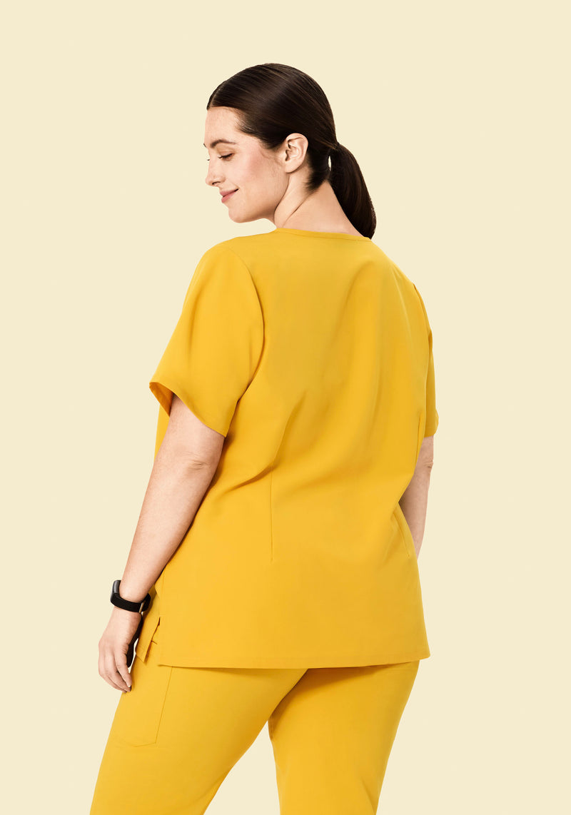 5 Pocket Notch Neck Top Dijon