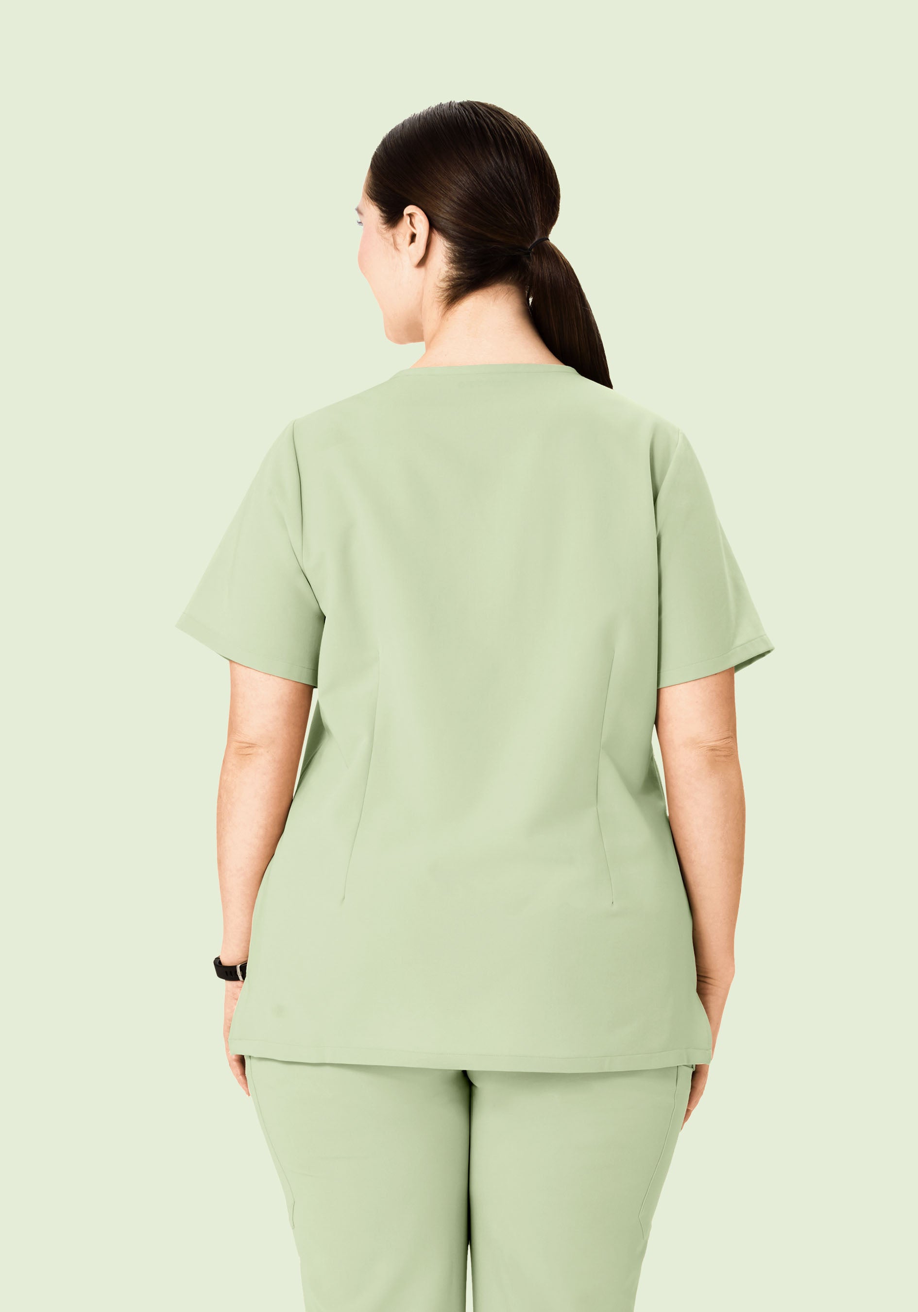 5 Pocket Notch Neck Top Matcha