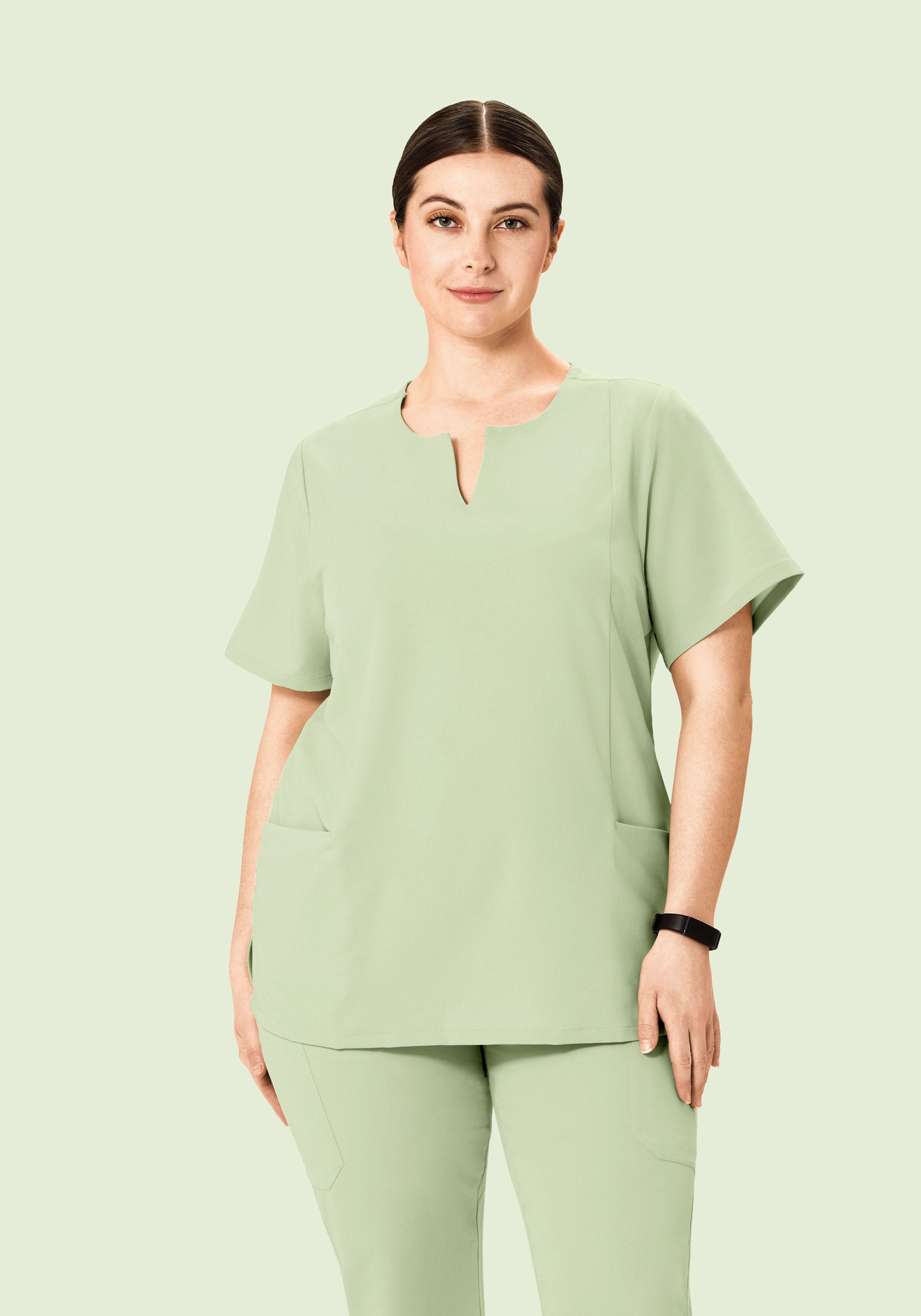 5 Pocket Notch Neck Top Matcha
