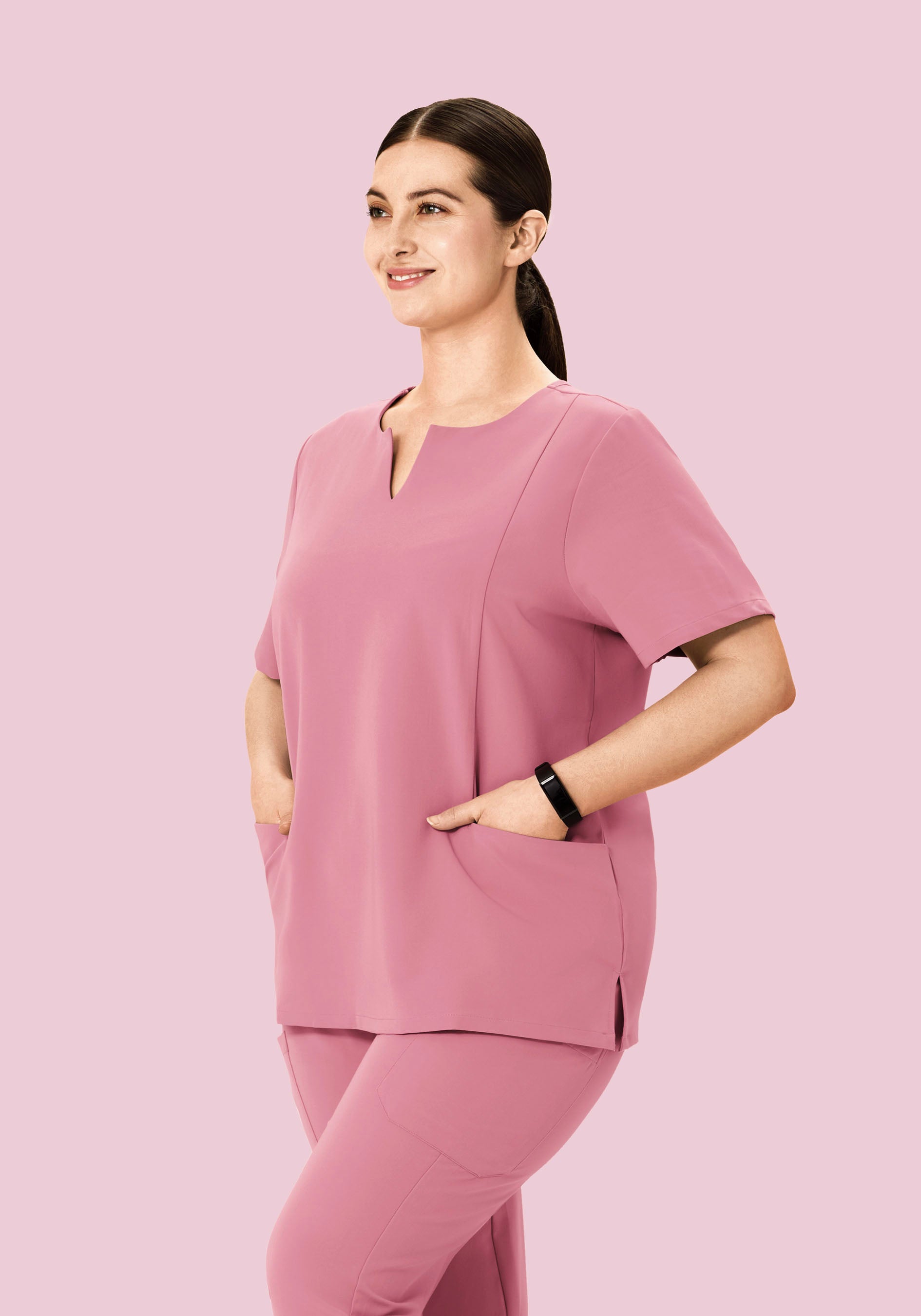 5 Pocket Notch Neck Top Rosé