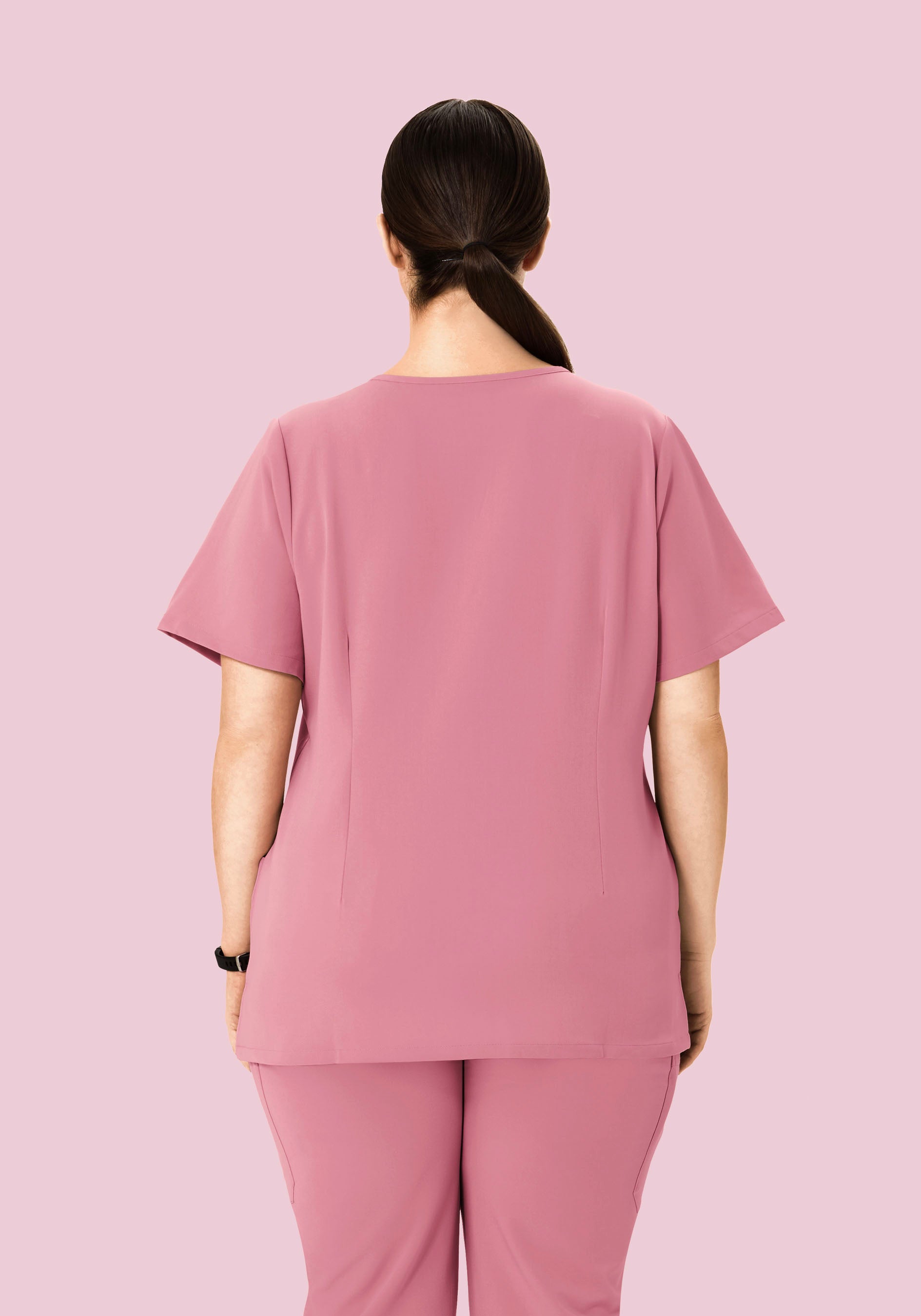 5 Pocket Notch Neck Top Rosé