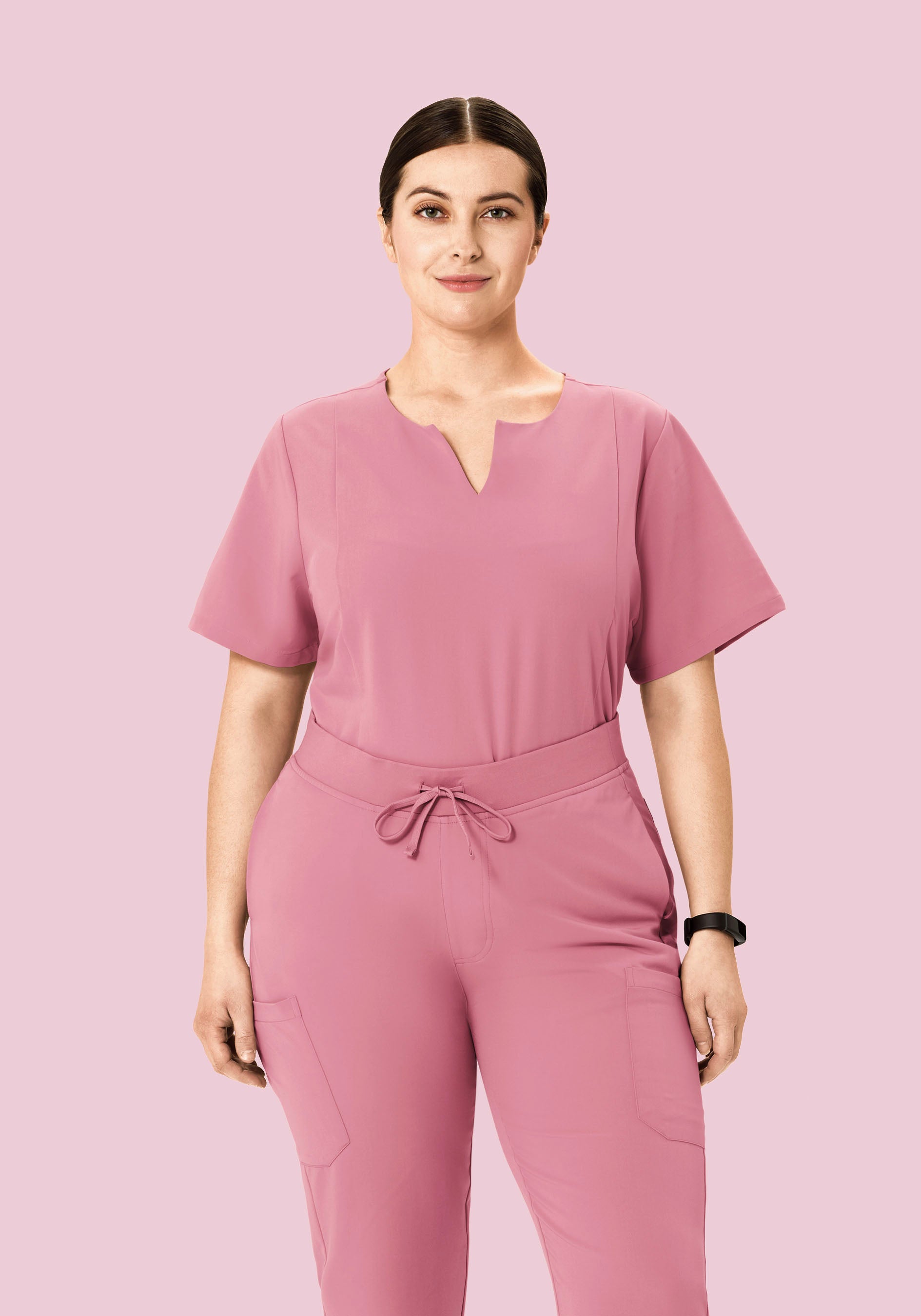 5 Pocket Notch Neck Top Rosé