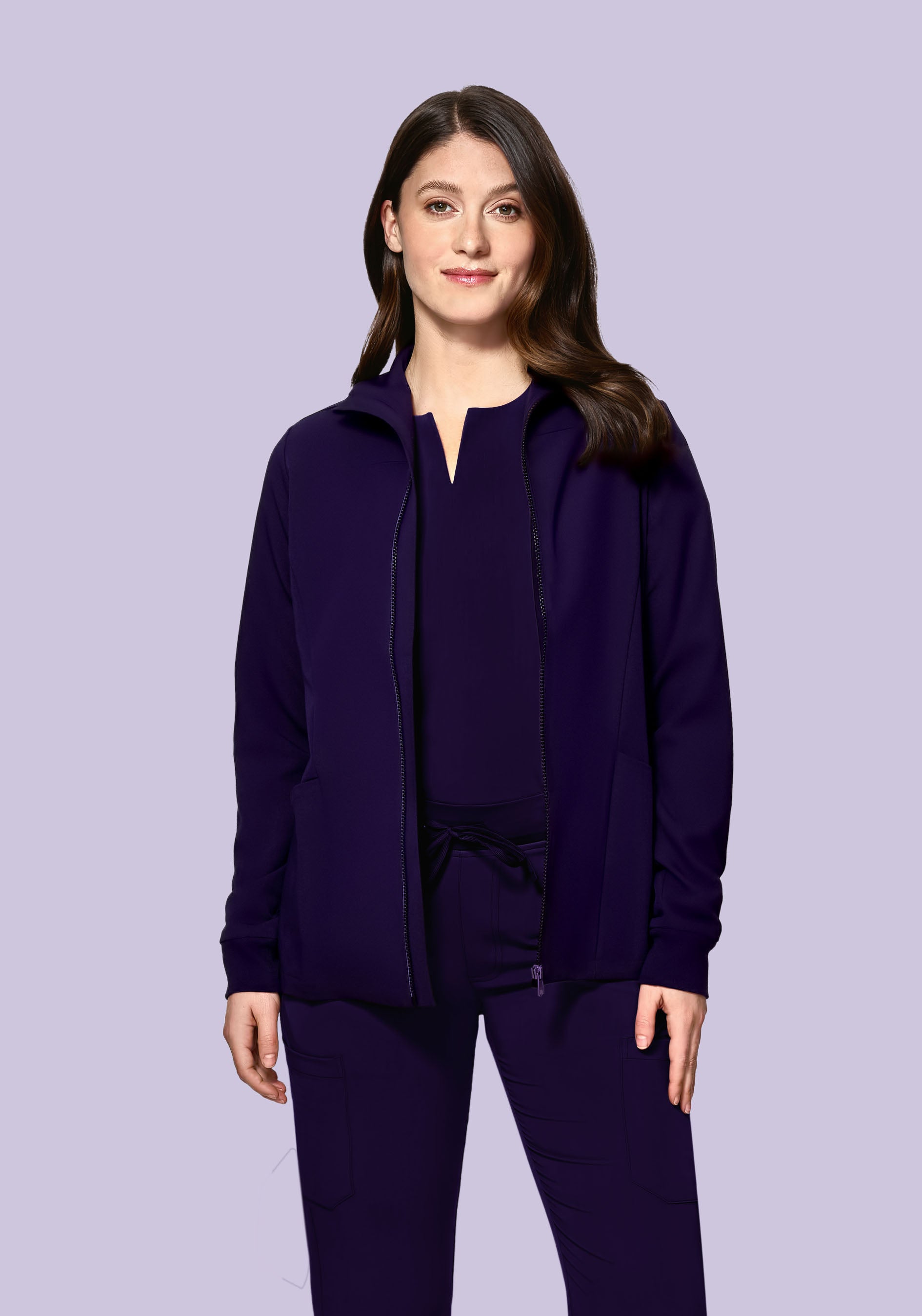 Women's Modern Scrub Jacket Eggplant