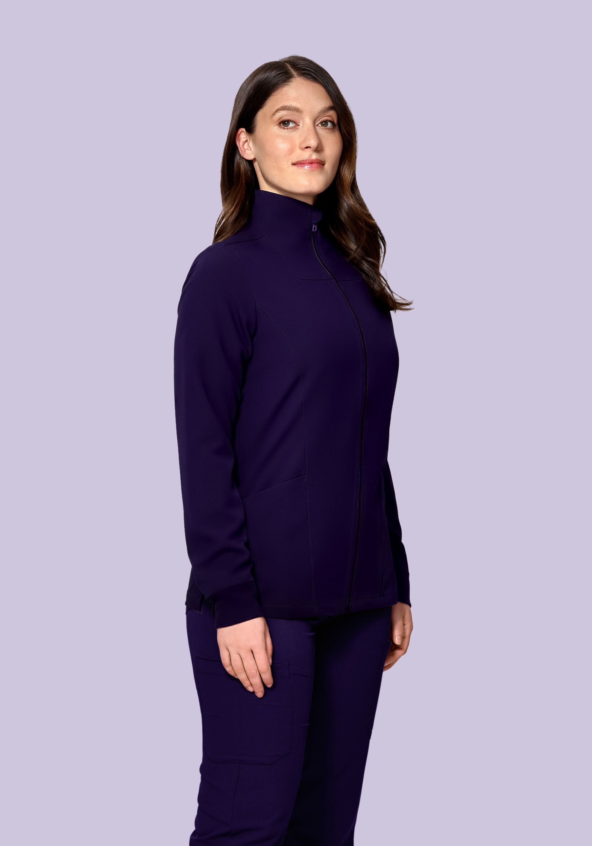 Women's Modern Scrub Jacket Eggplant