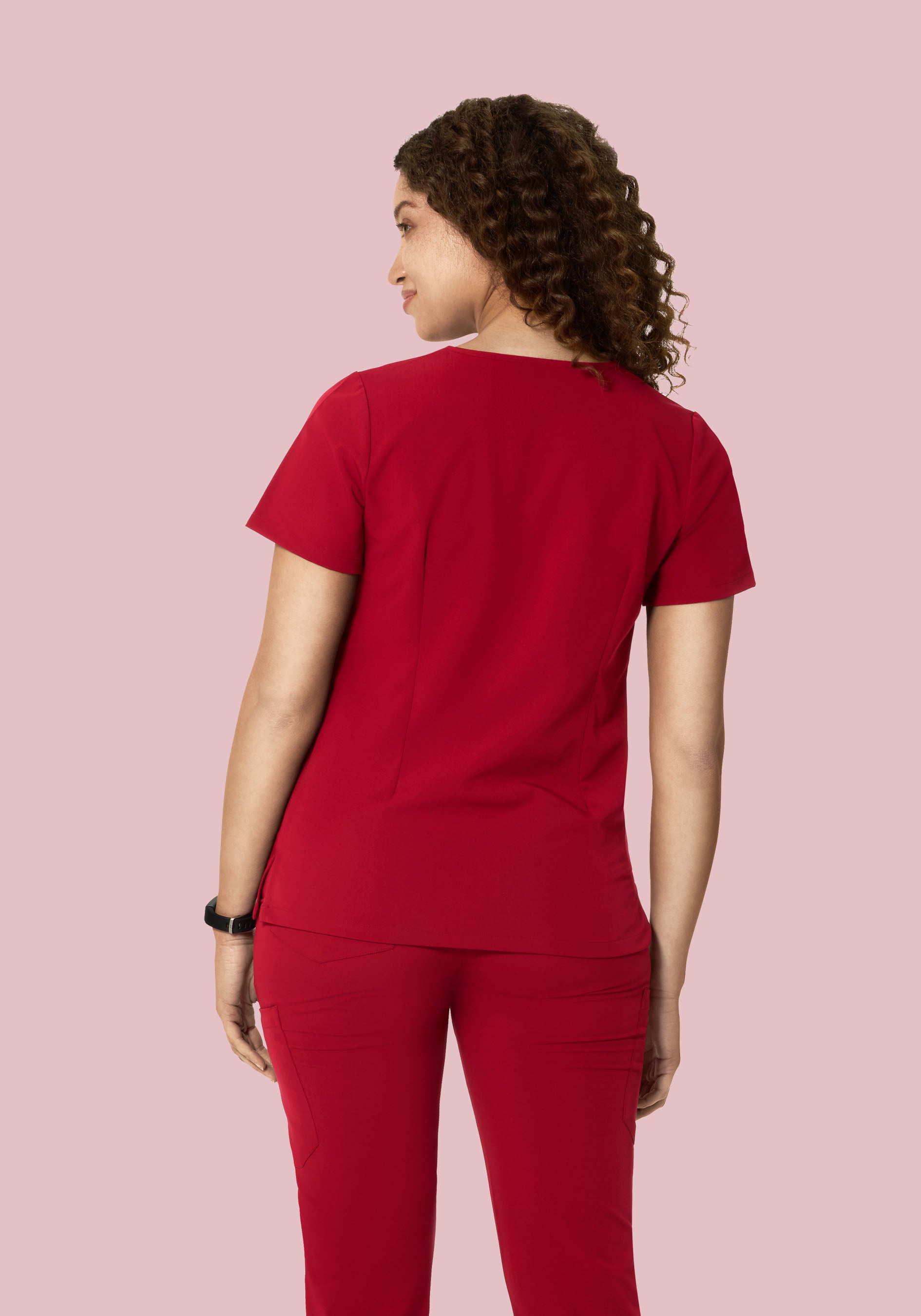 5 Pocket Notch Neck Top Cardinal