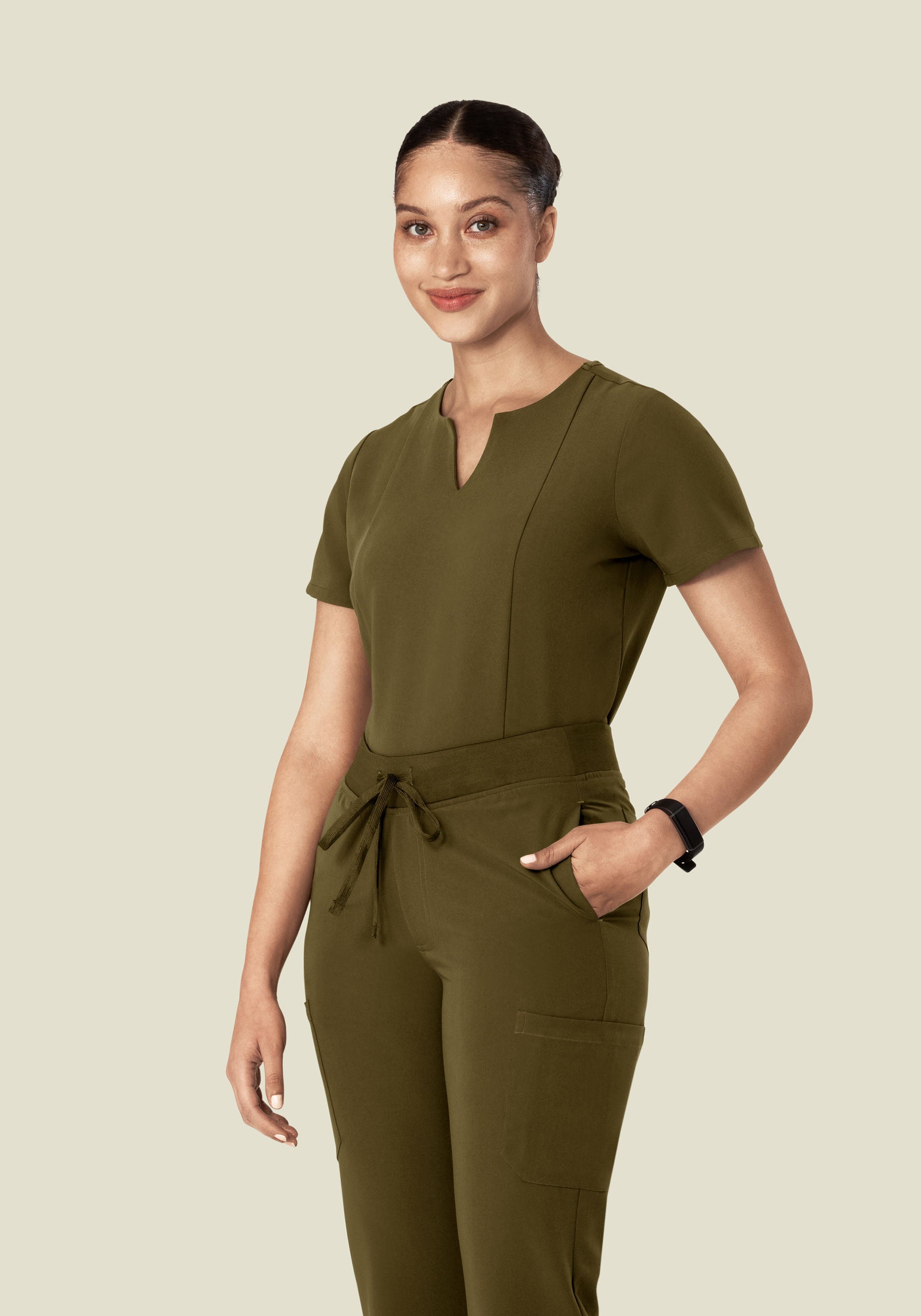 5 Pocket Notch Neck Top Manzanilla