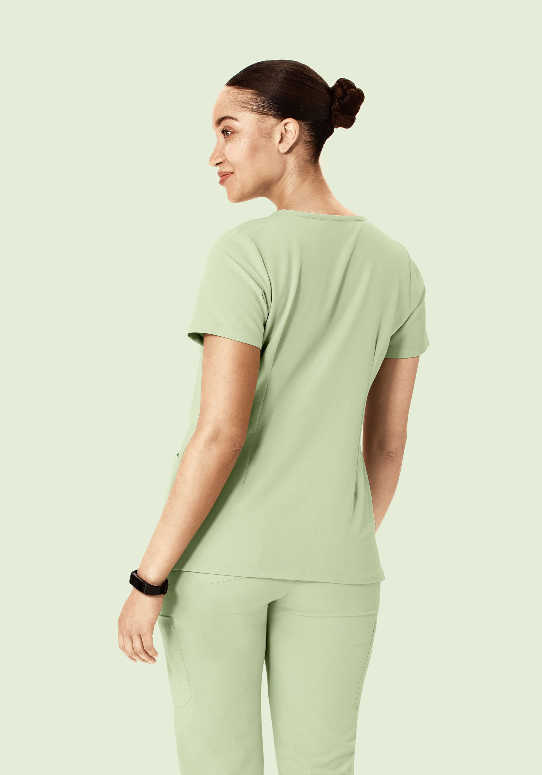 5 Pocket Notch Neck Top Matcha