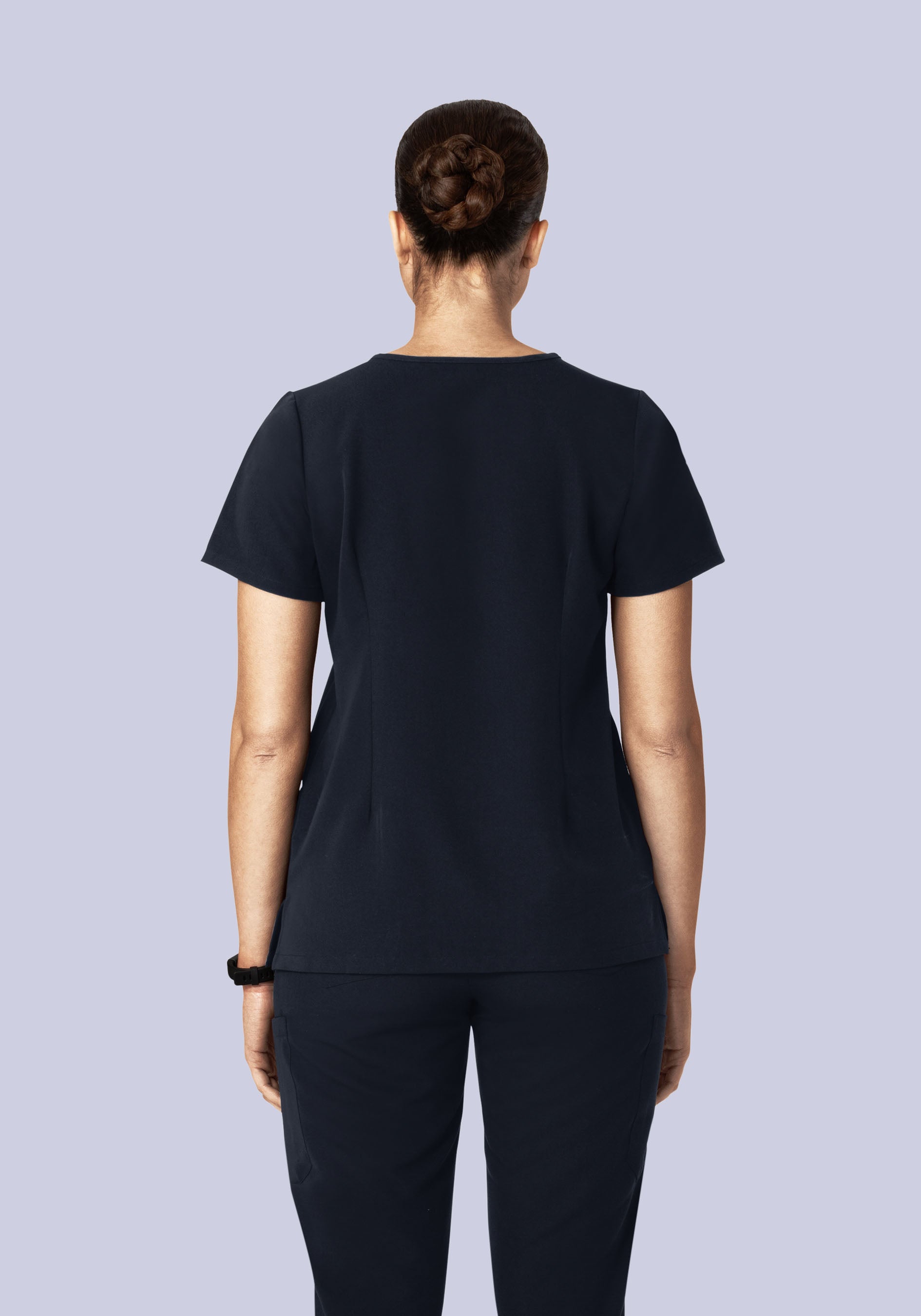 5 Pocket Notch Neck Top Midnight Navy