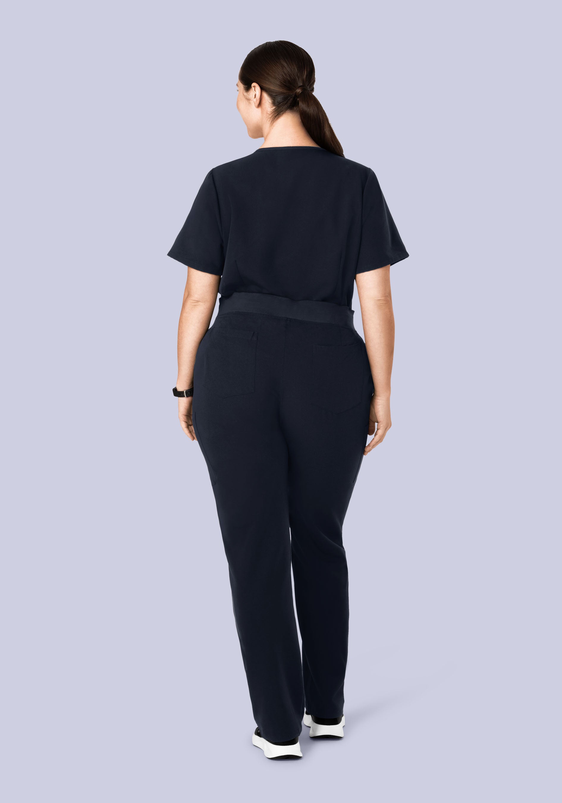 5 Pocket Notch Neck Top Midnight Navy