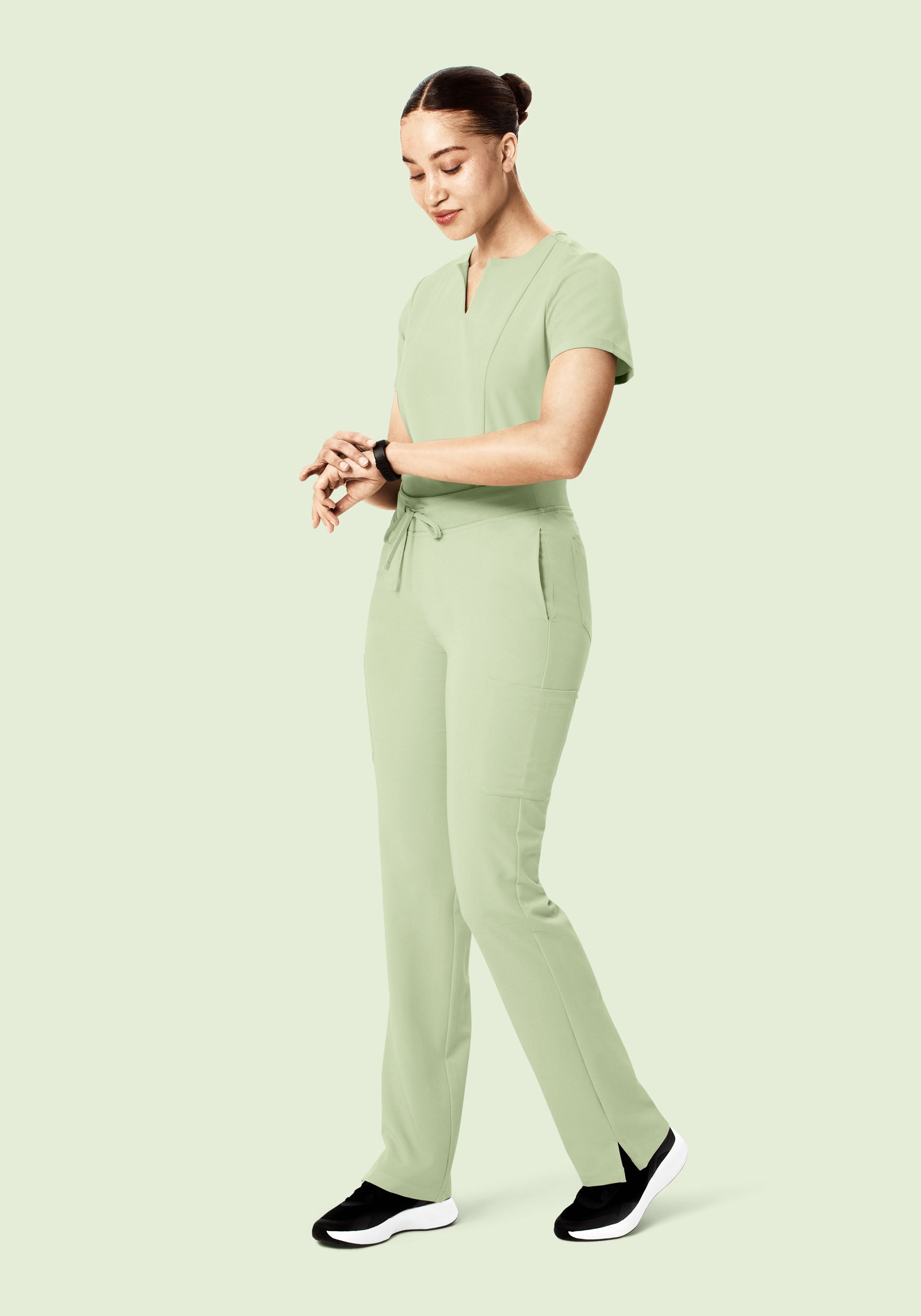 5 Pocket Notch Neck Top Matcha