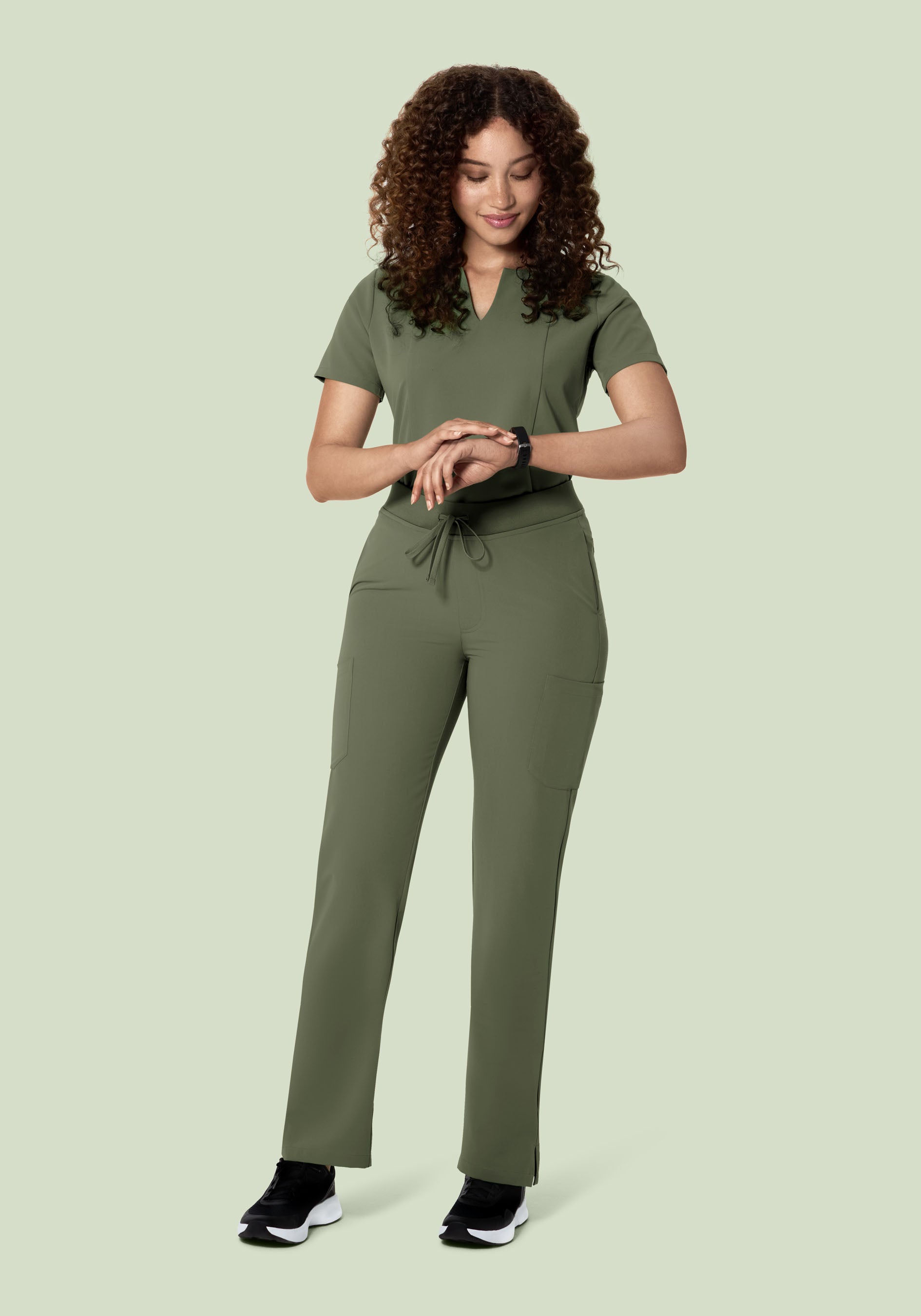 5 Pocket Notch Neck Top Thyme