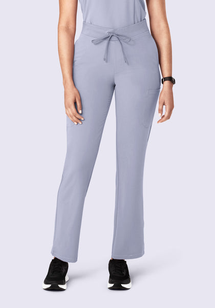 Women's Mid-Rise Straight Leg Cargo Scrub Pants - Wisteria