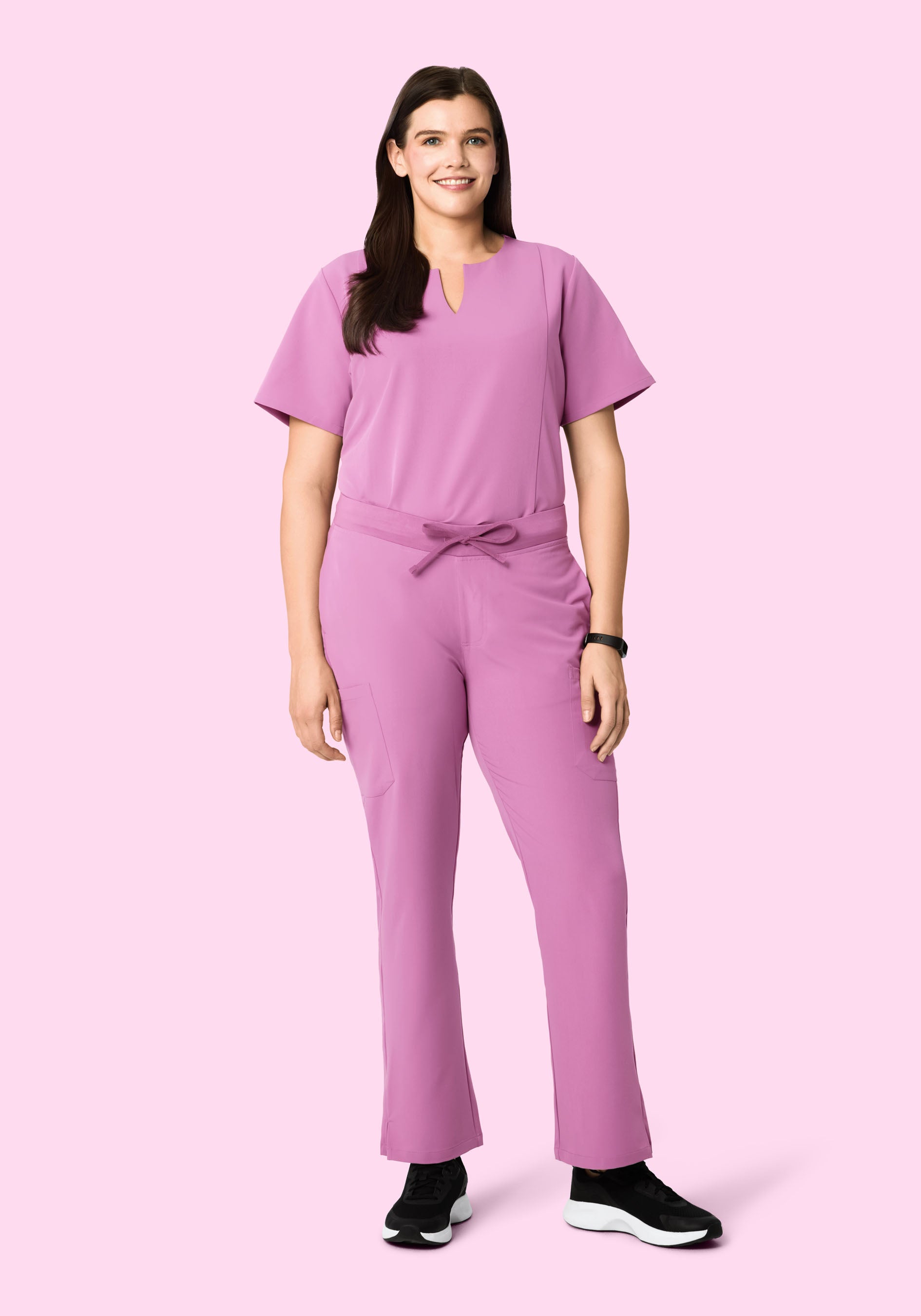 5 Pocket Notch Neck Top Mulberry