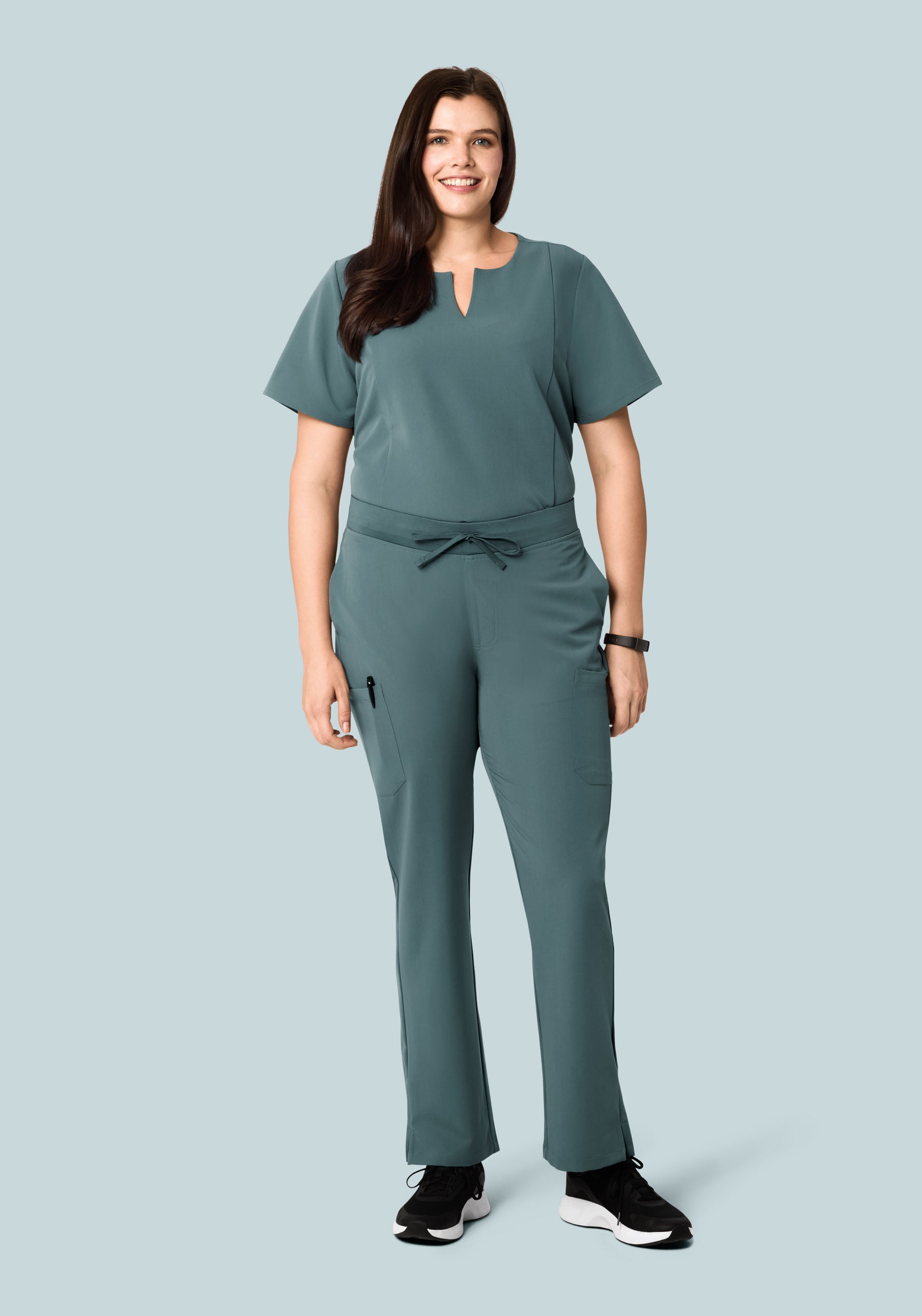 5 Pocket Notch Neck Top Stormy Sky