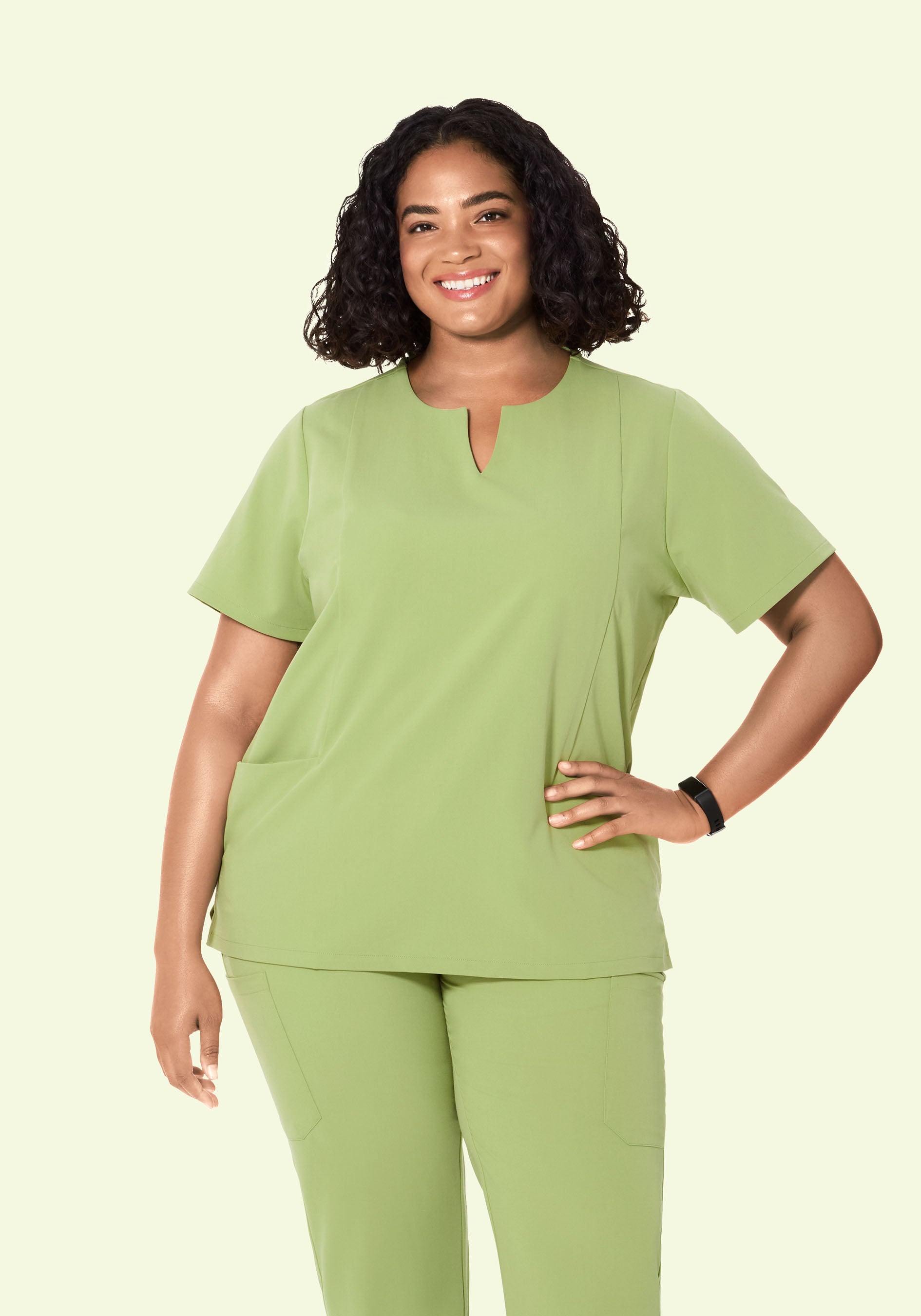 5 Pocket Notch Neck Top Fern
