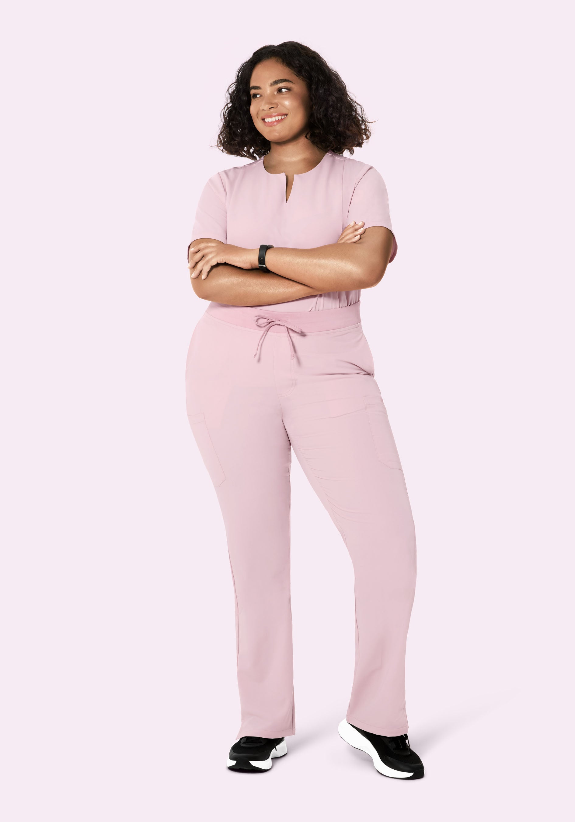 5 Pocket Notch Neck Top Blush Blossom
