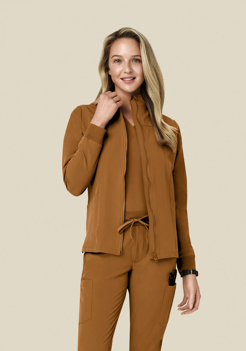 Women's Modern Scrub Jacket Camel