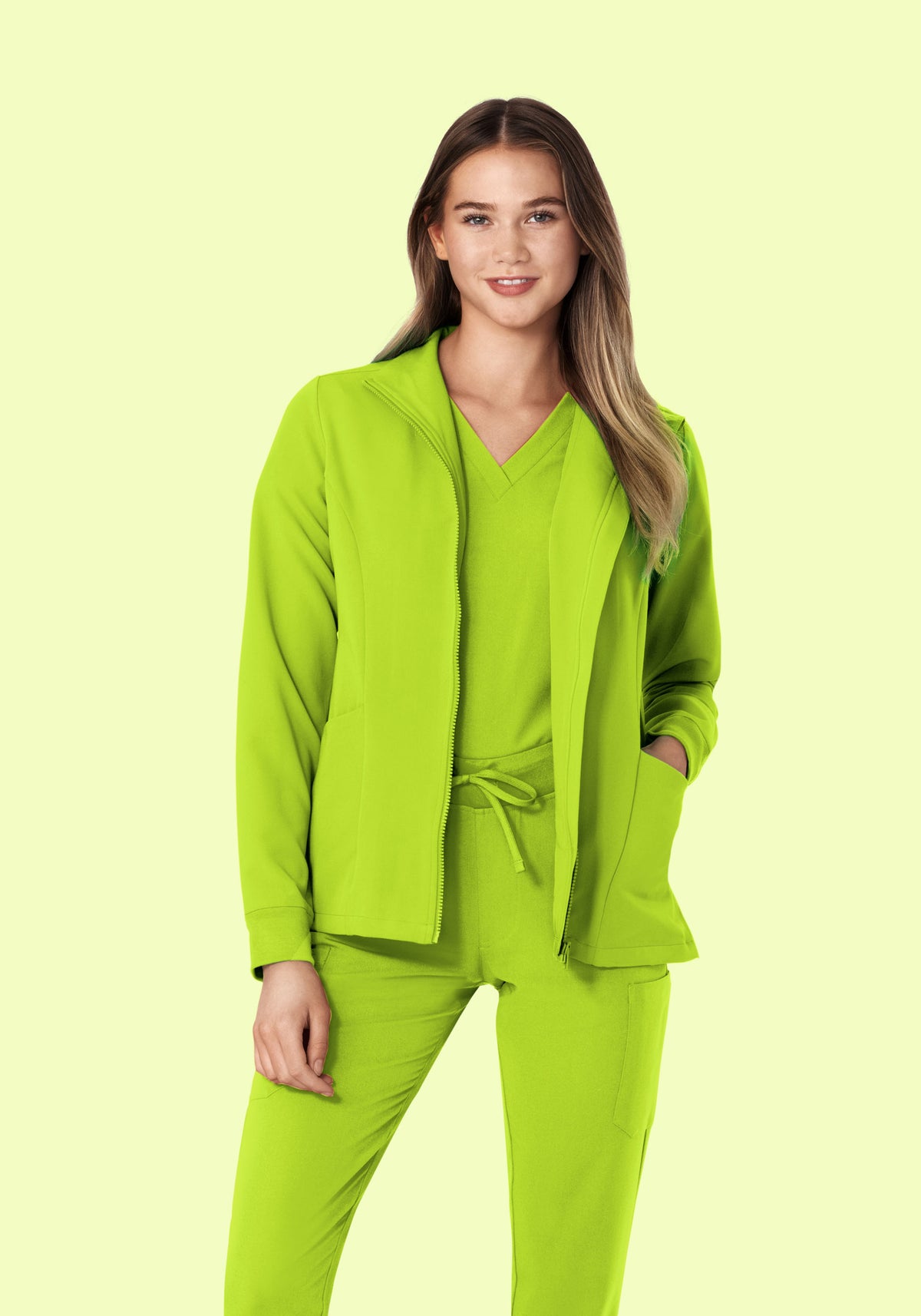 Women's Modern Scrub Jacket Apple Green