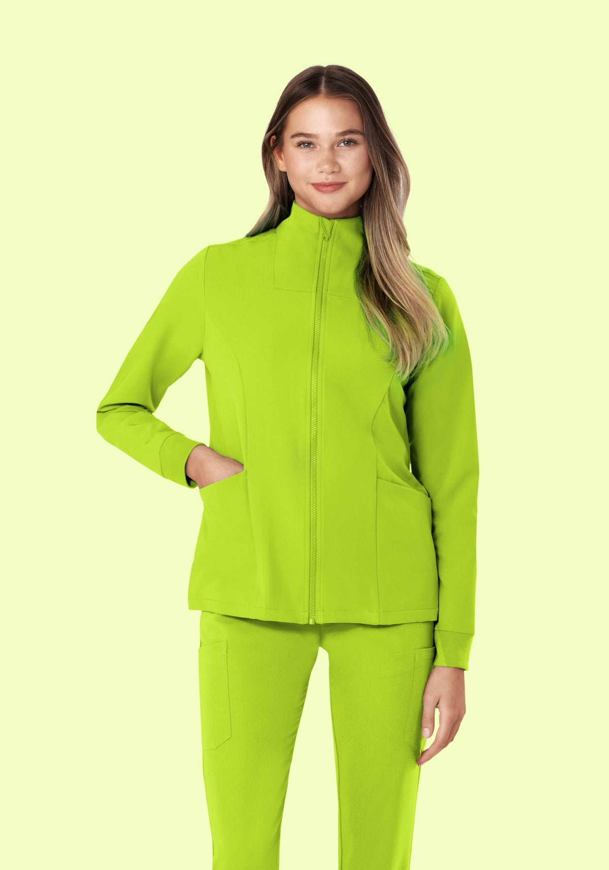 Women's Modern Scrub Jacket Apple Green