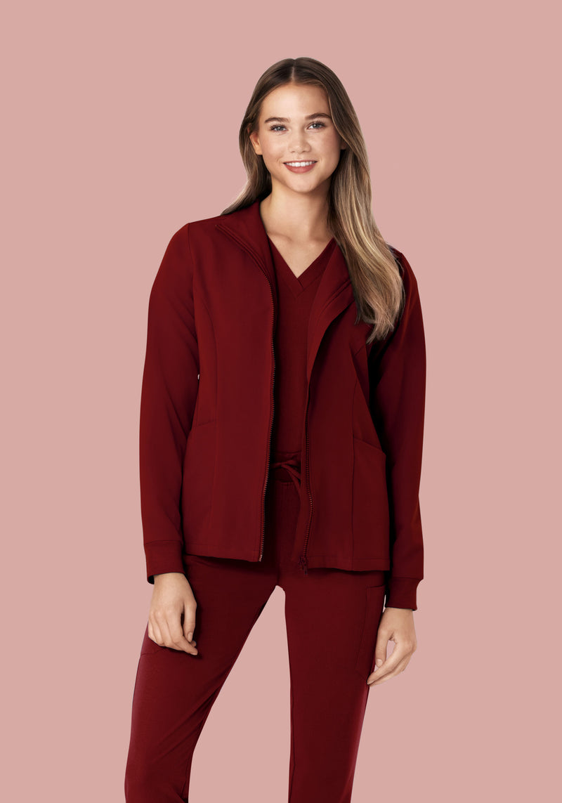 Women's Modern Scrub Jacket Fired Brick