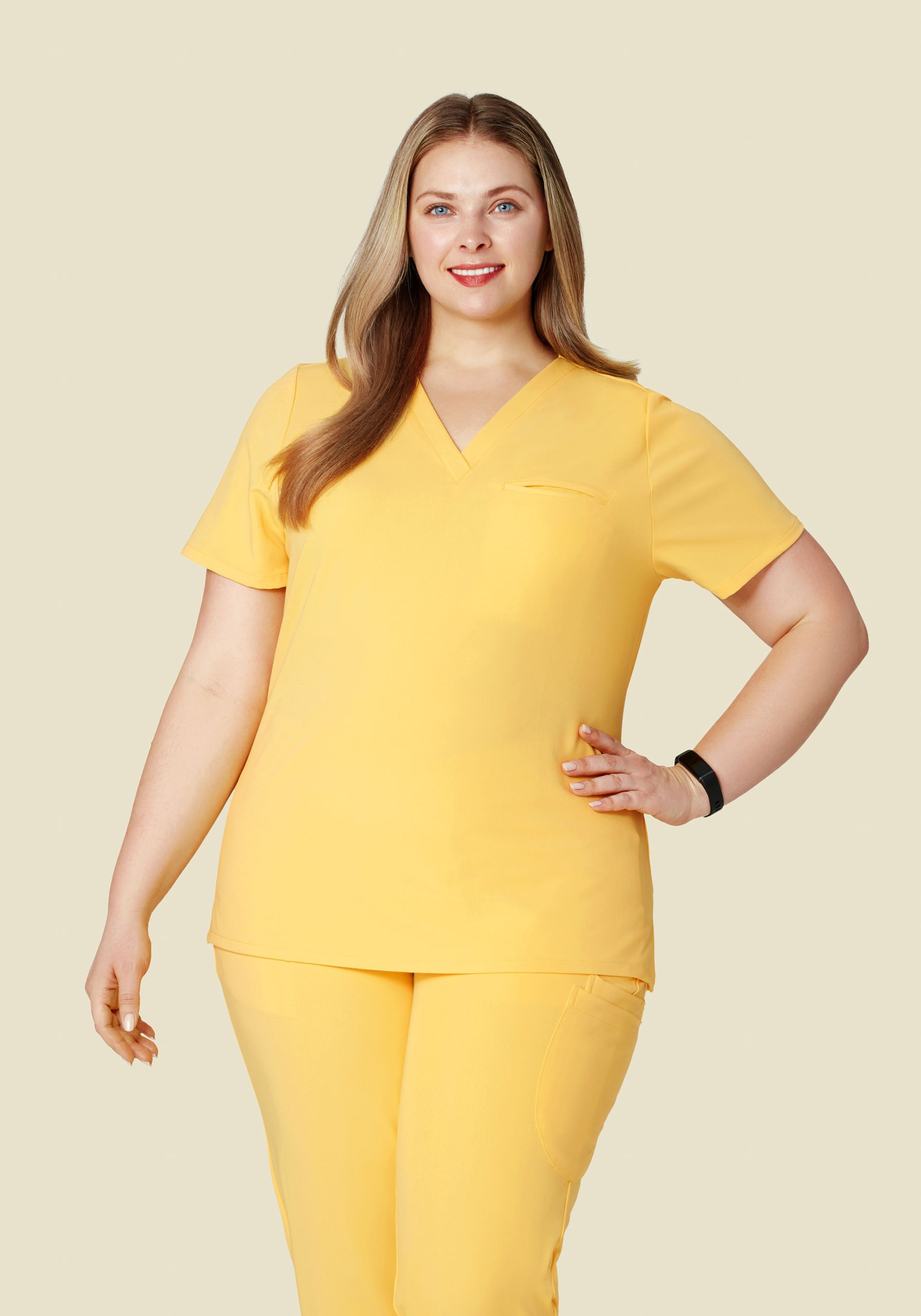Beaded Lemonade Scrub Top
