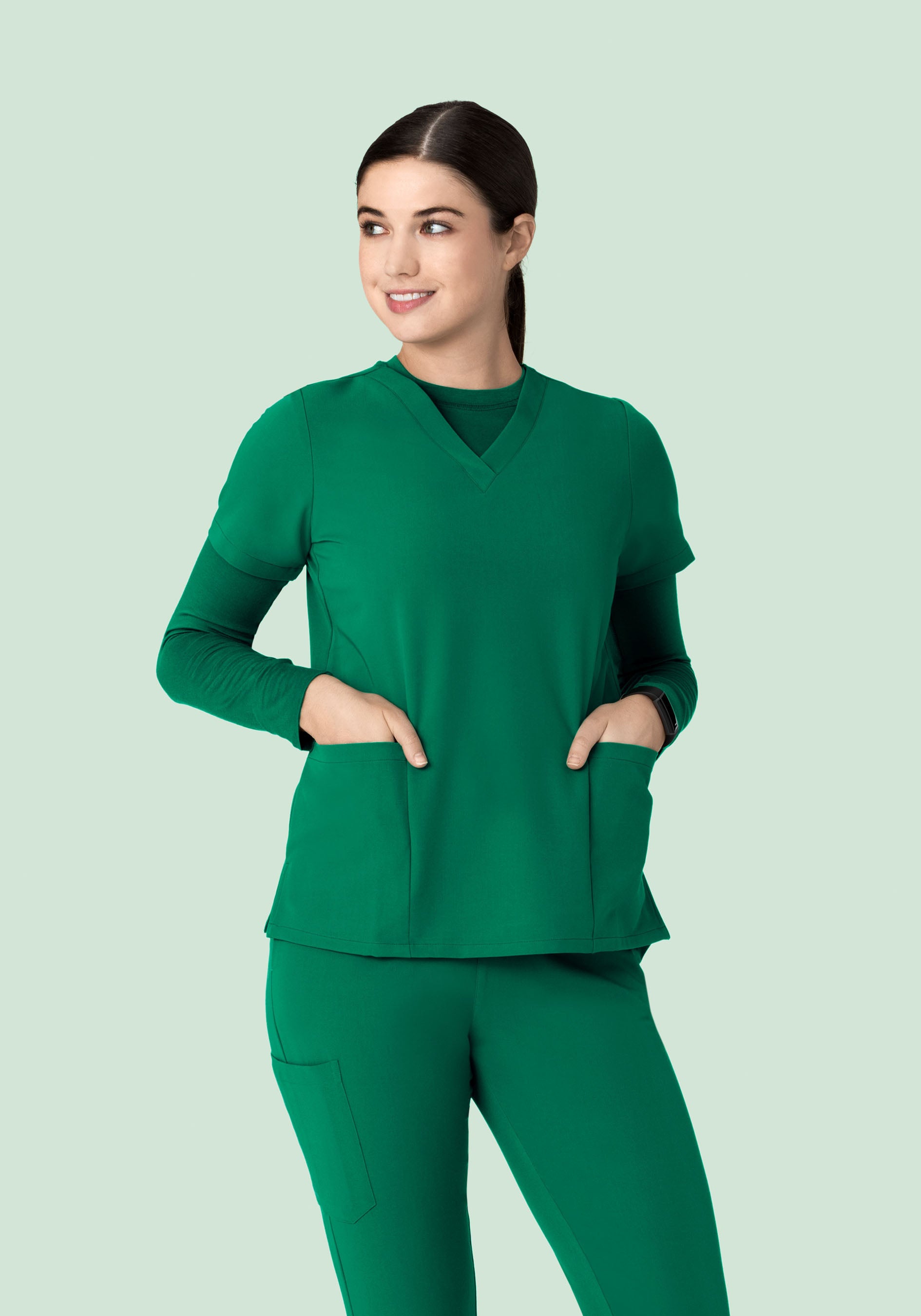 6 Pocket Top Envy Green