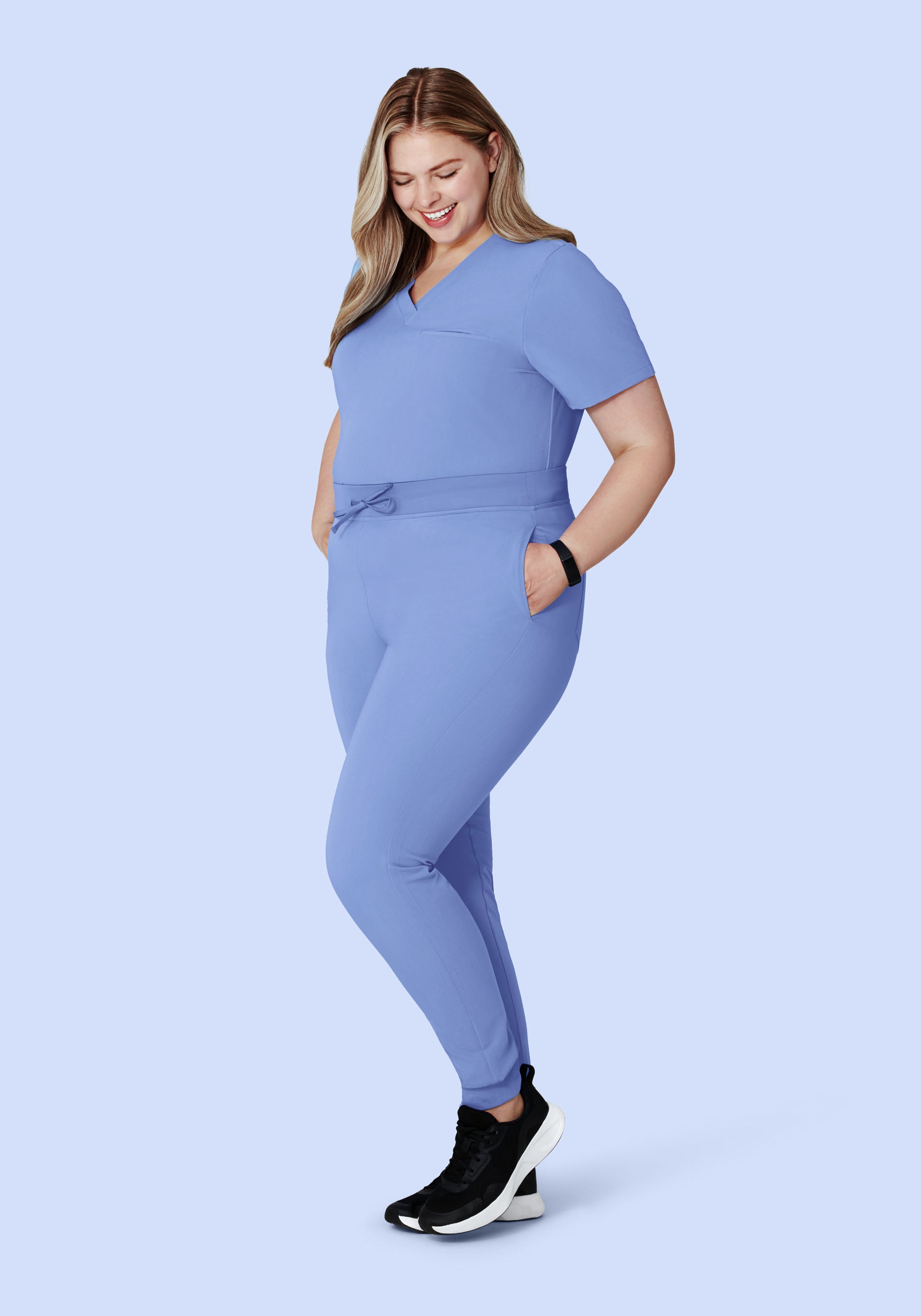 High Waisted Joggers Coastline Blue