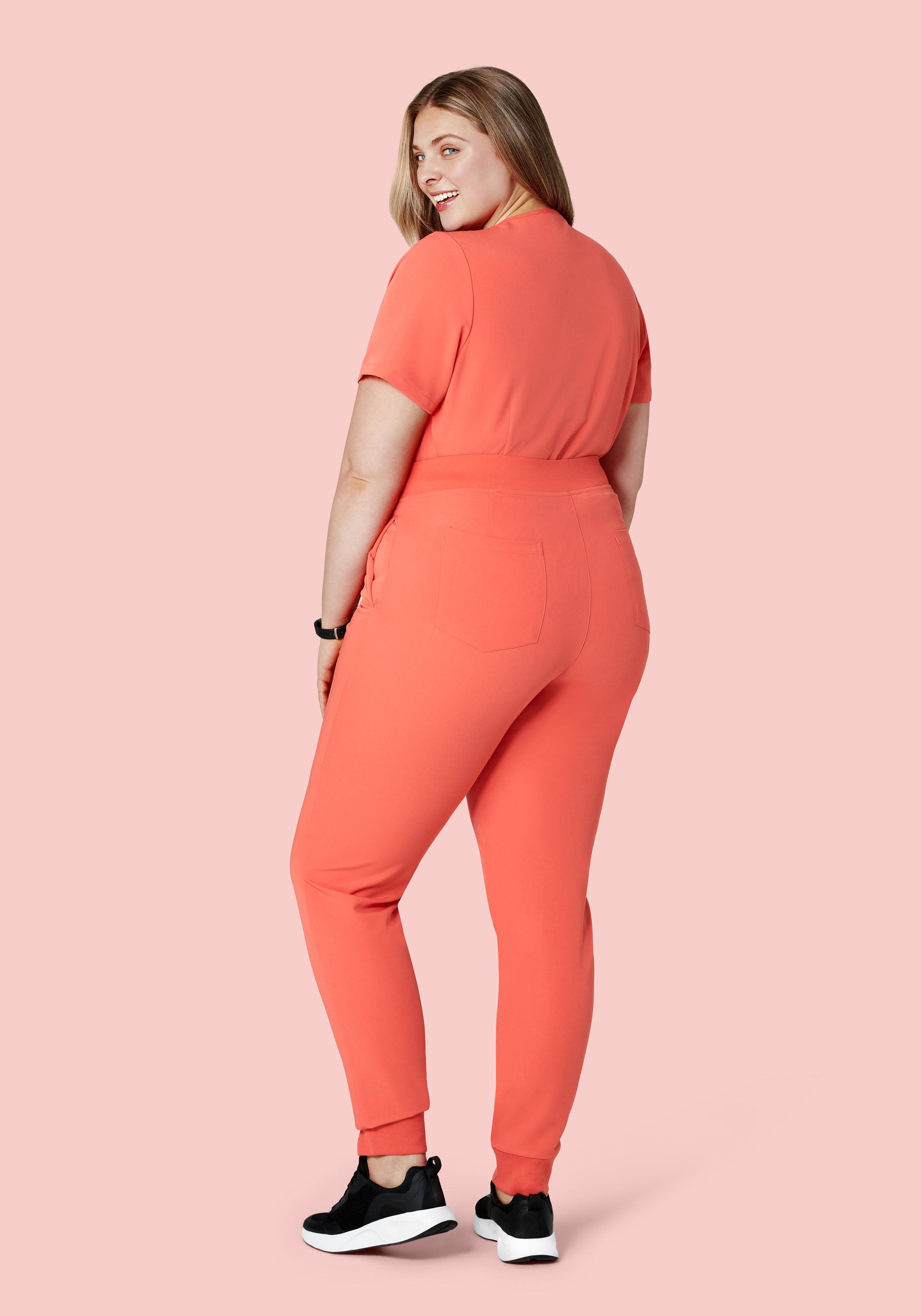 Women's V-Neck 1-Pocket Scrub Top - Coral | Mandala Scrubs