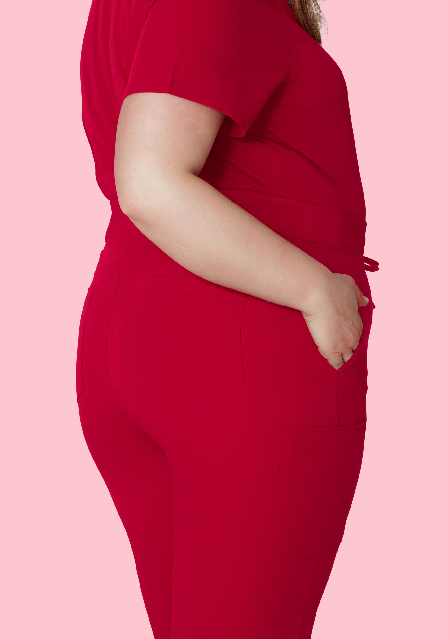 High Waisted Joggers Crimson