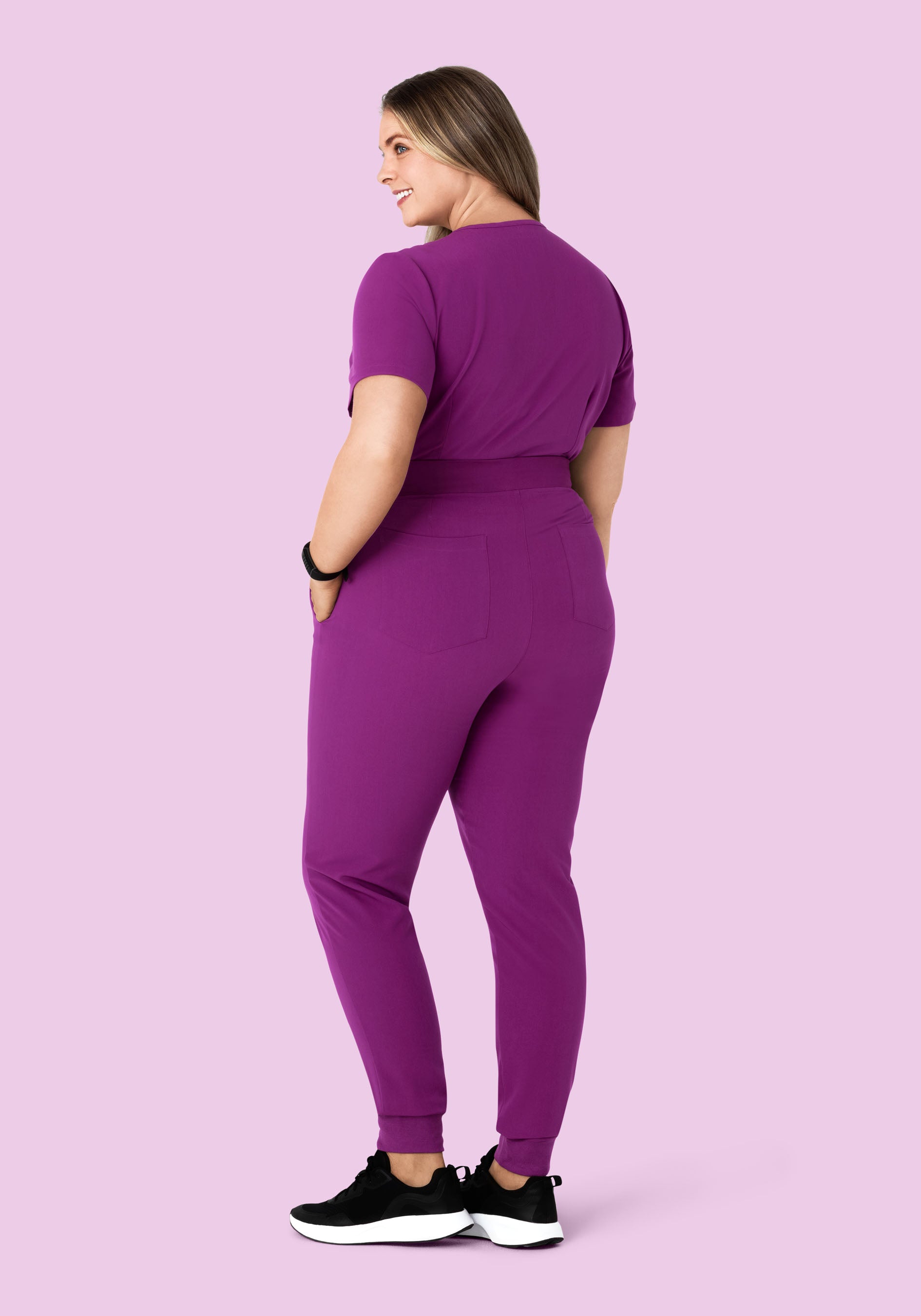 High Waisted Joggers Dark Orchid