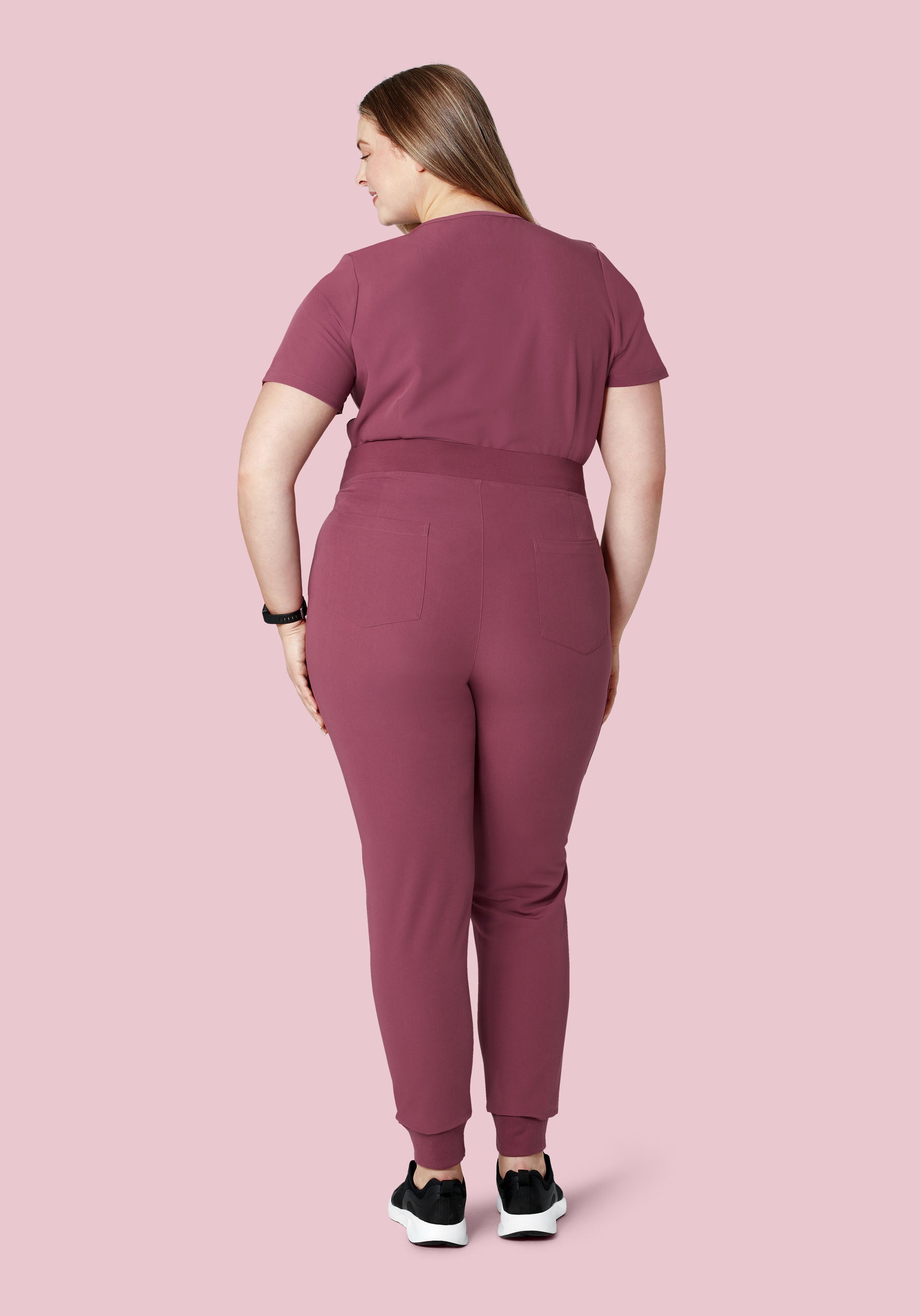 High Waisted Joggers Deep Mauve