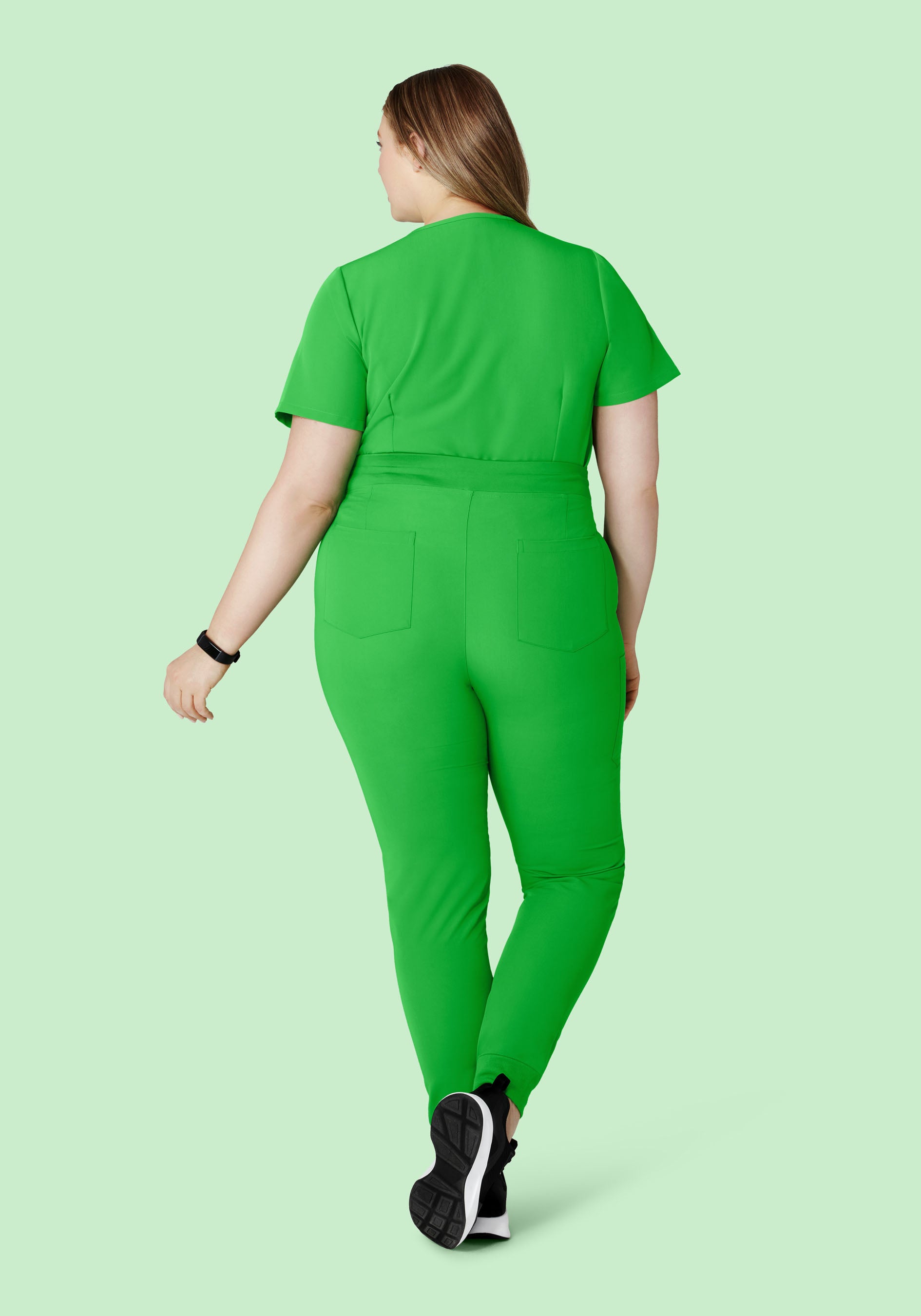 Women's High Waisted Jogger Scrub Pants - Kelly Green | Mandala Scrubs