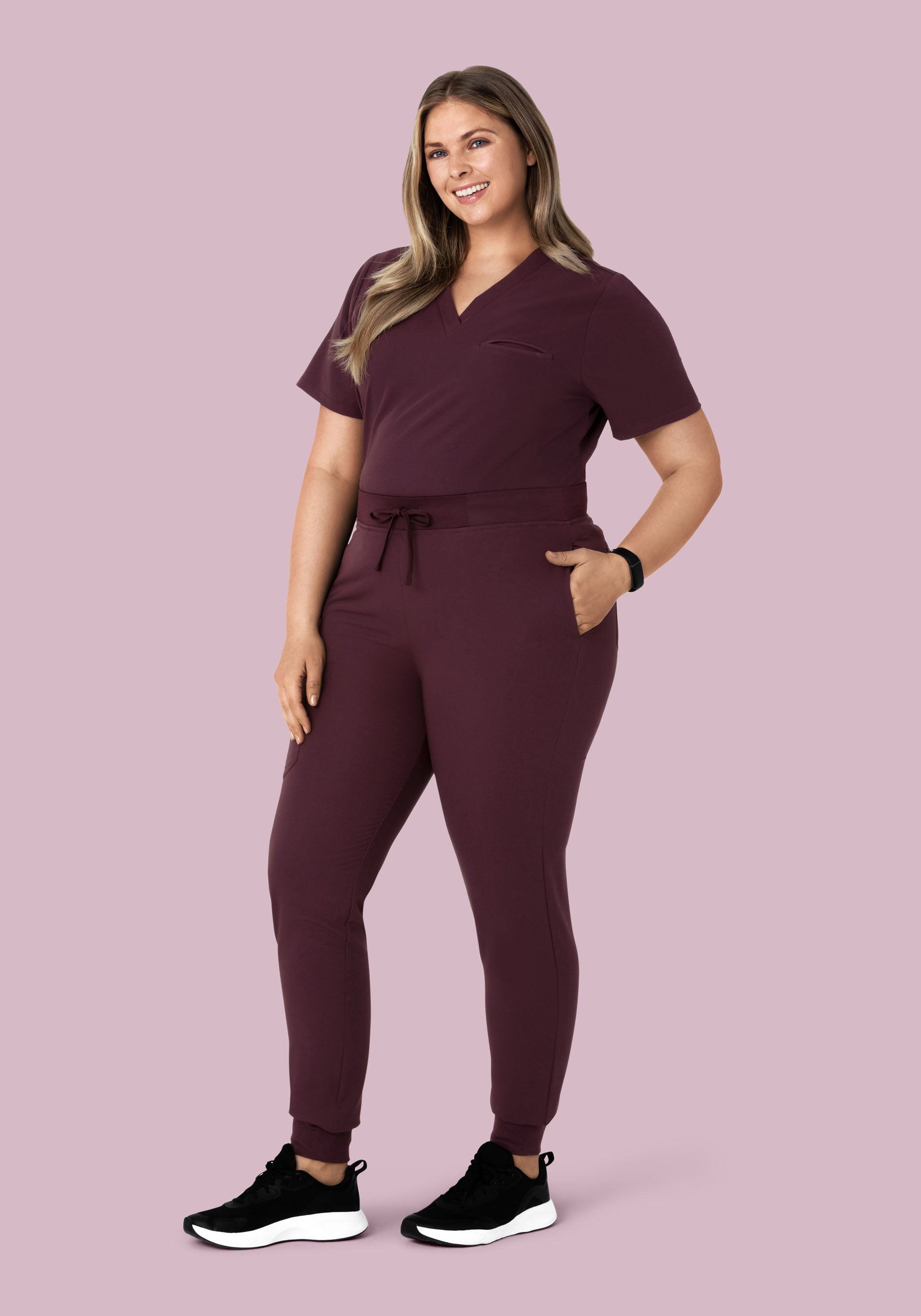 High Waisted Joggers Merlot