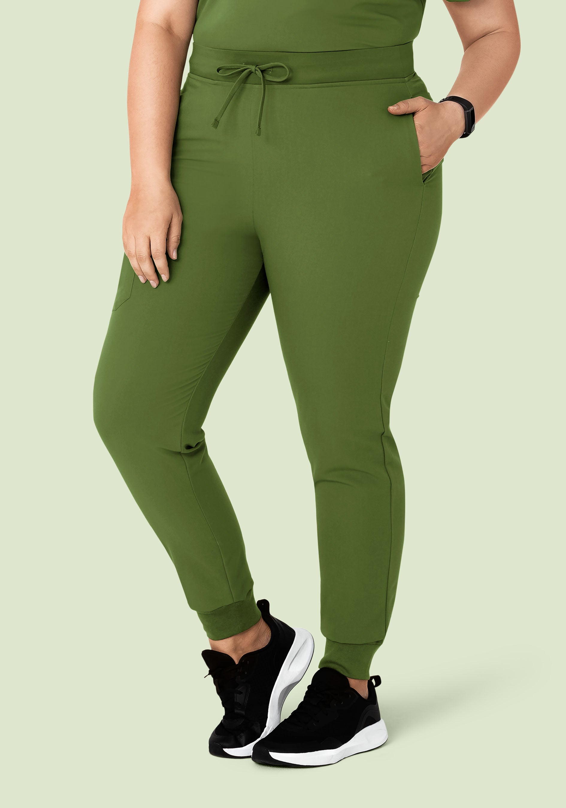 High Waisted Joggers Moss