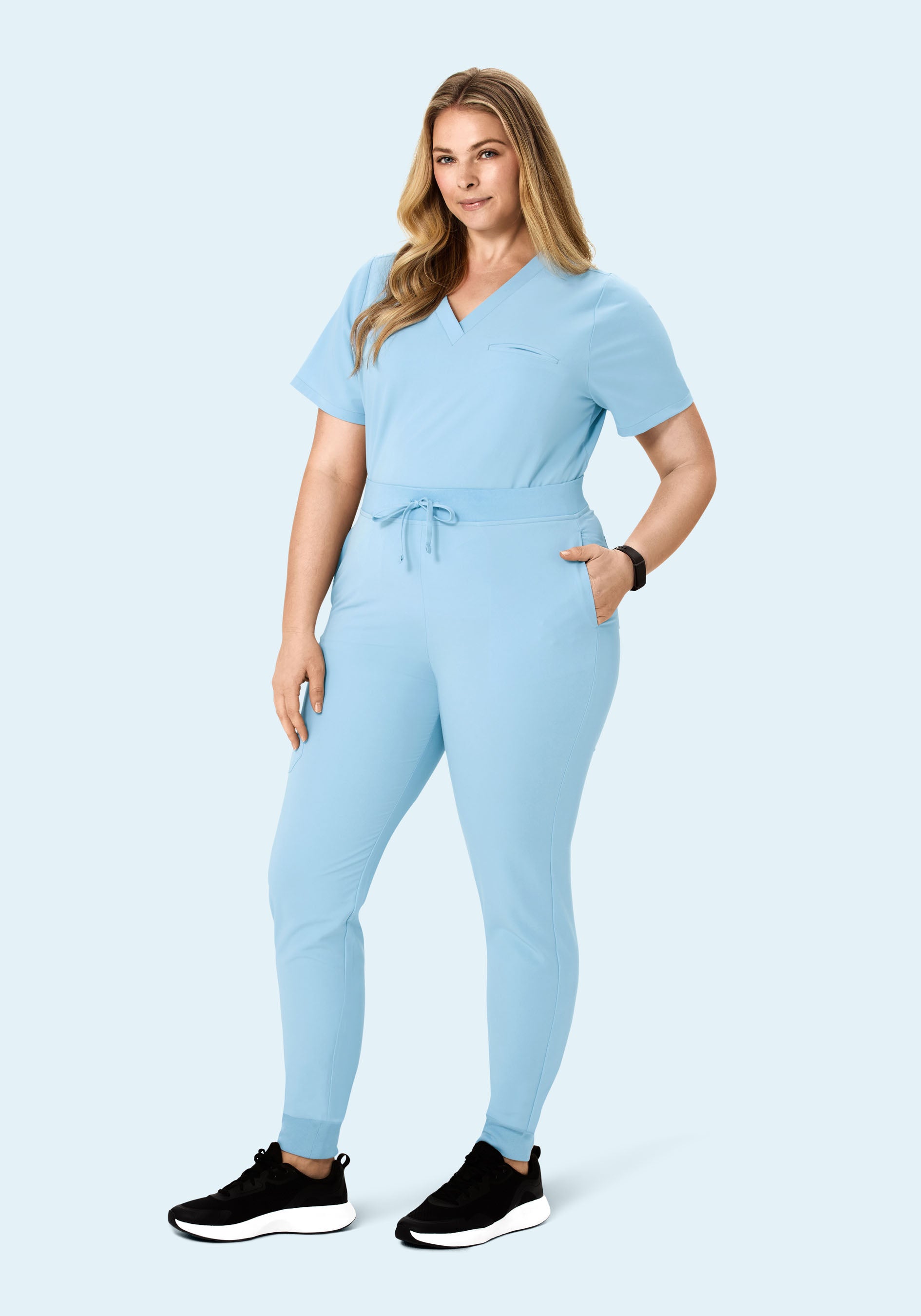 Women's V-Neck 1-Pocket Scrub Top - Nordic Blue | Mandala Scrubs