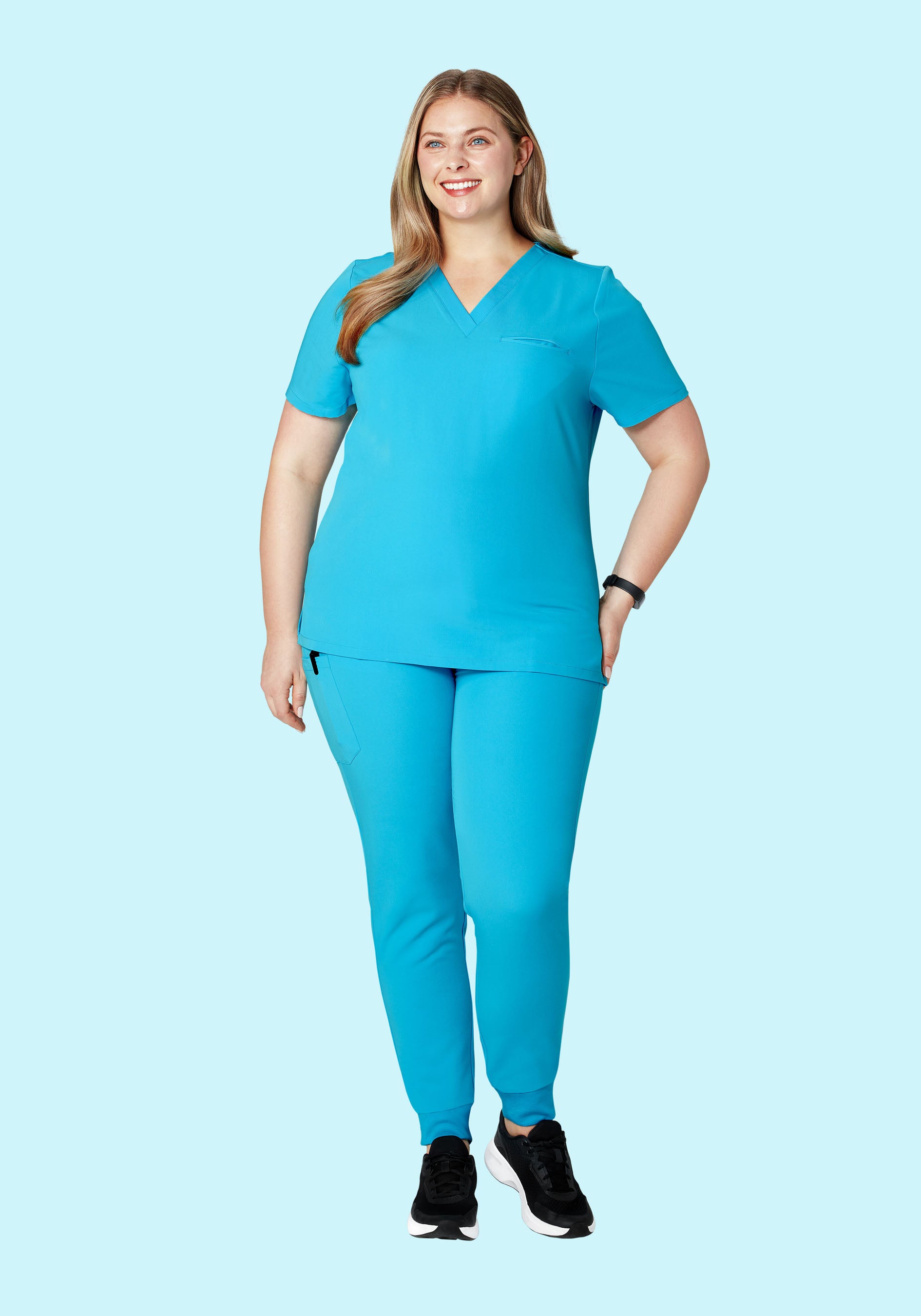 High Waisted Joggers Pacific Blue