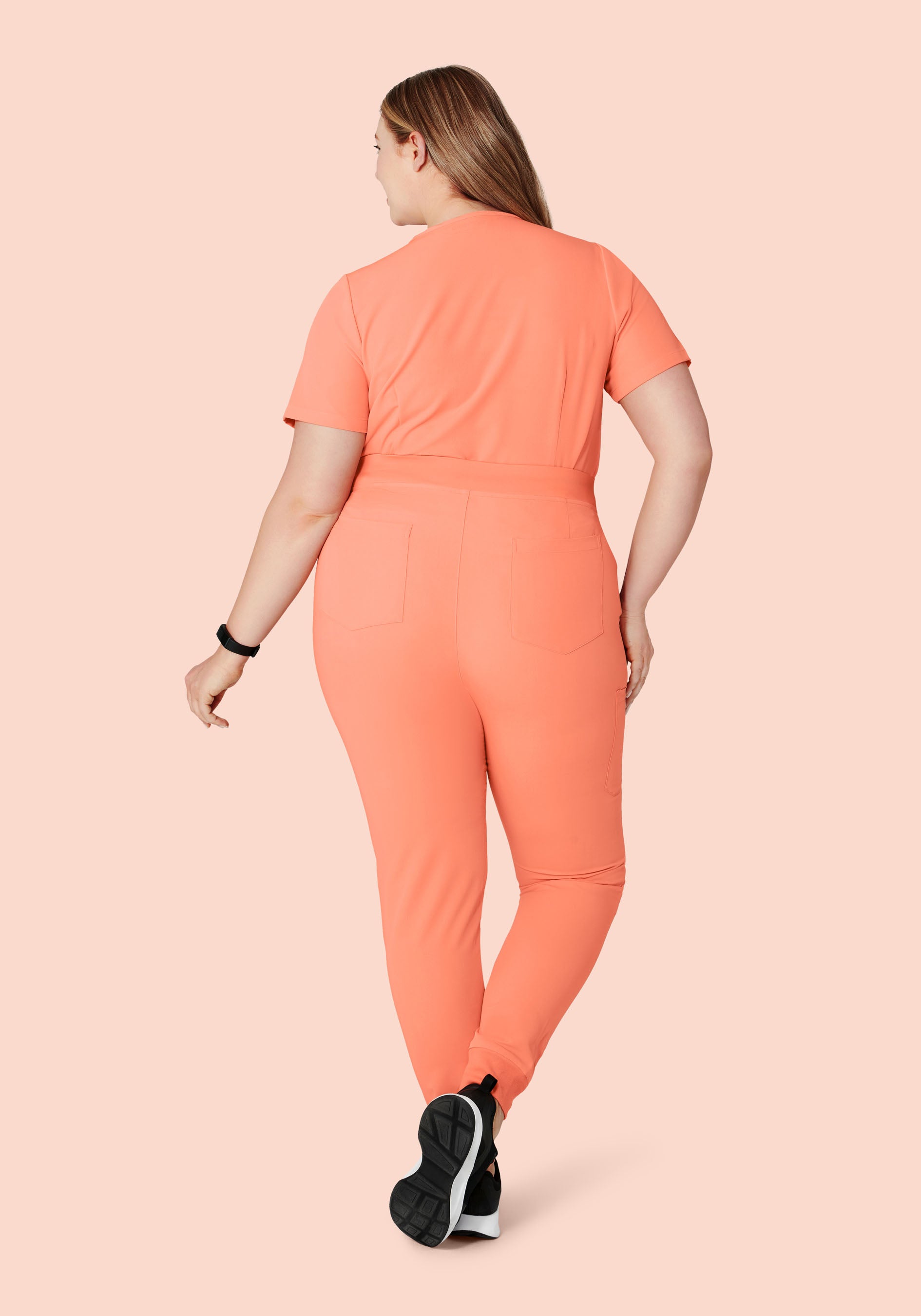 High Waisted Joggers Peach