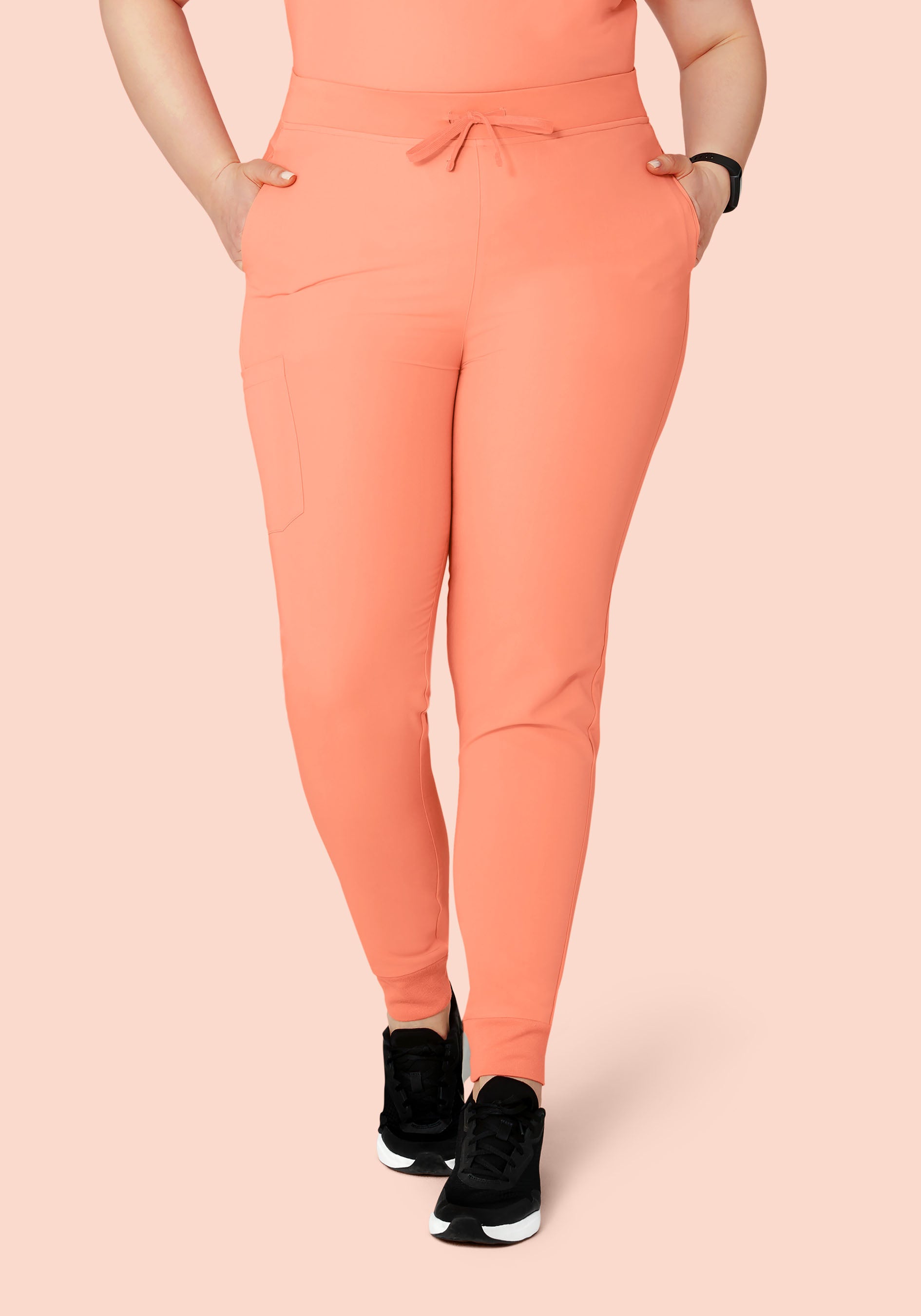 High Waisted Joggers Peach