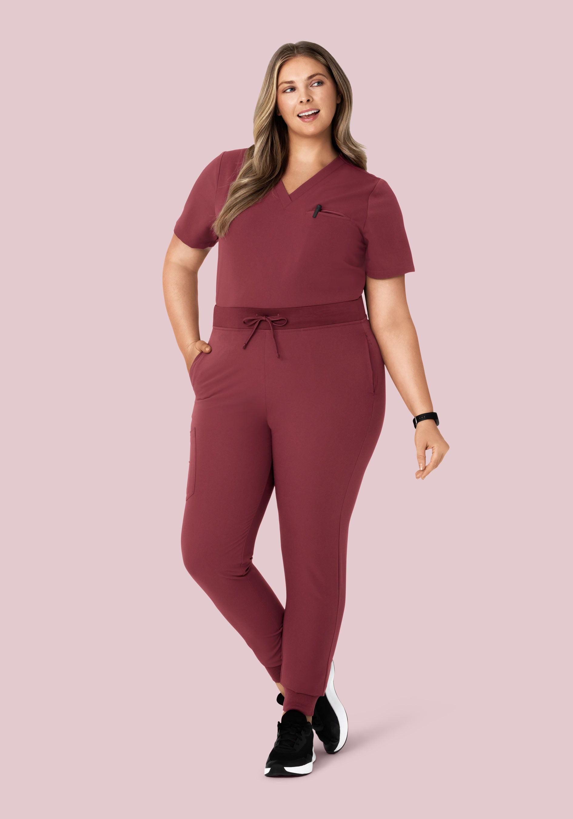 Women's V-Neck 1-Pocket Top - Raisin | Mandala Scrubs