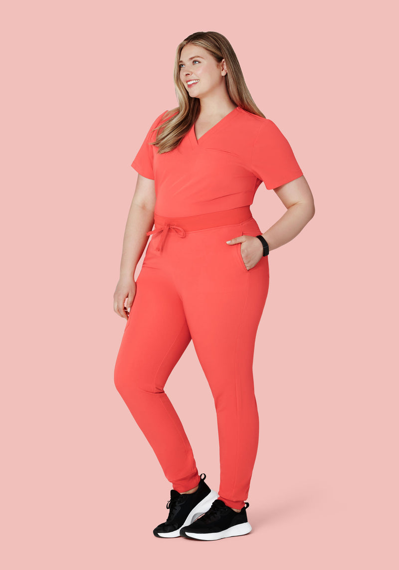 High Waisted Joggers Sunkissed Coral