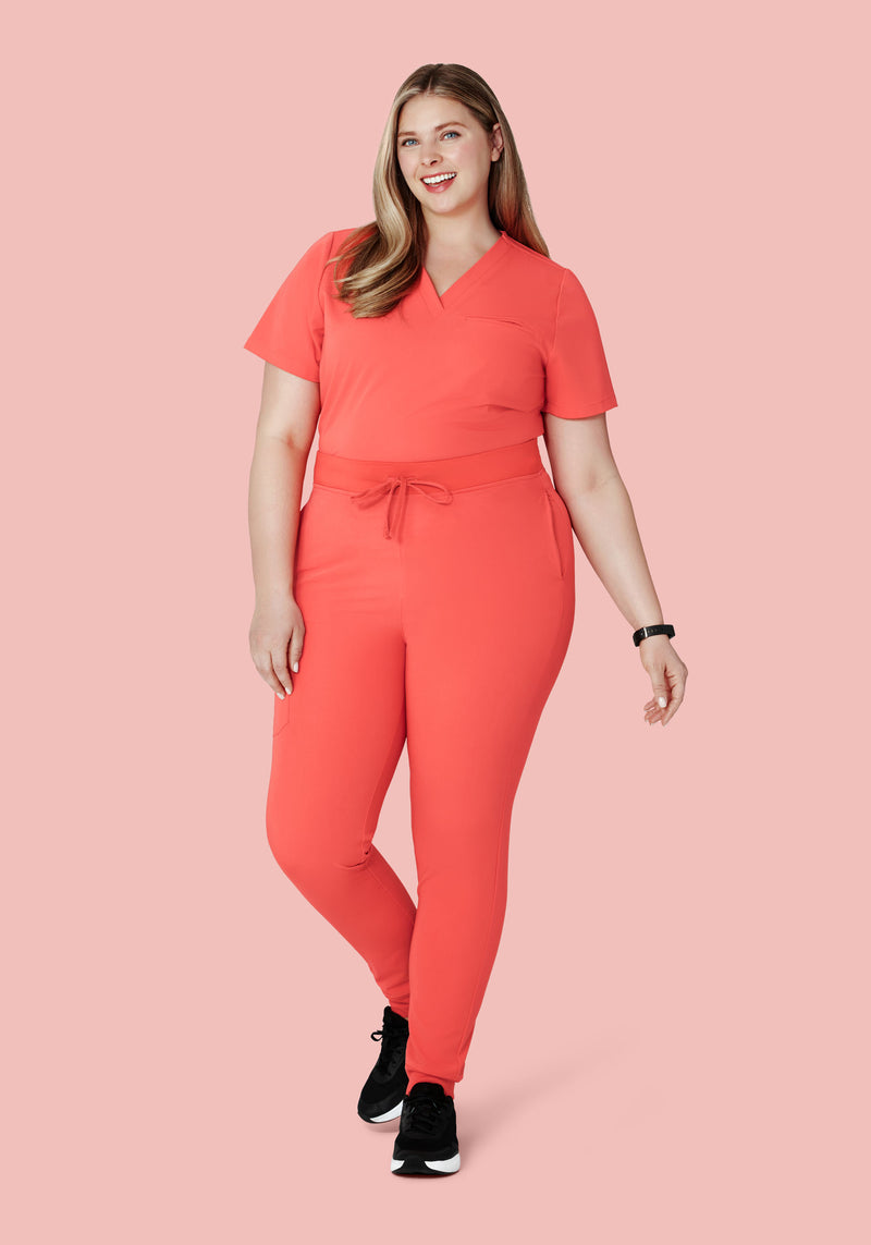 High Waisted Joggers Sunkissed Coral