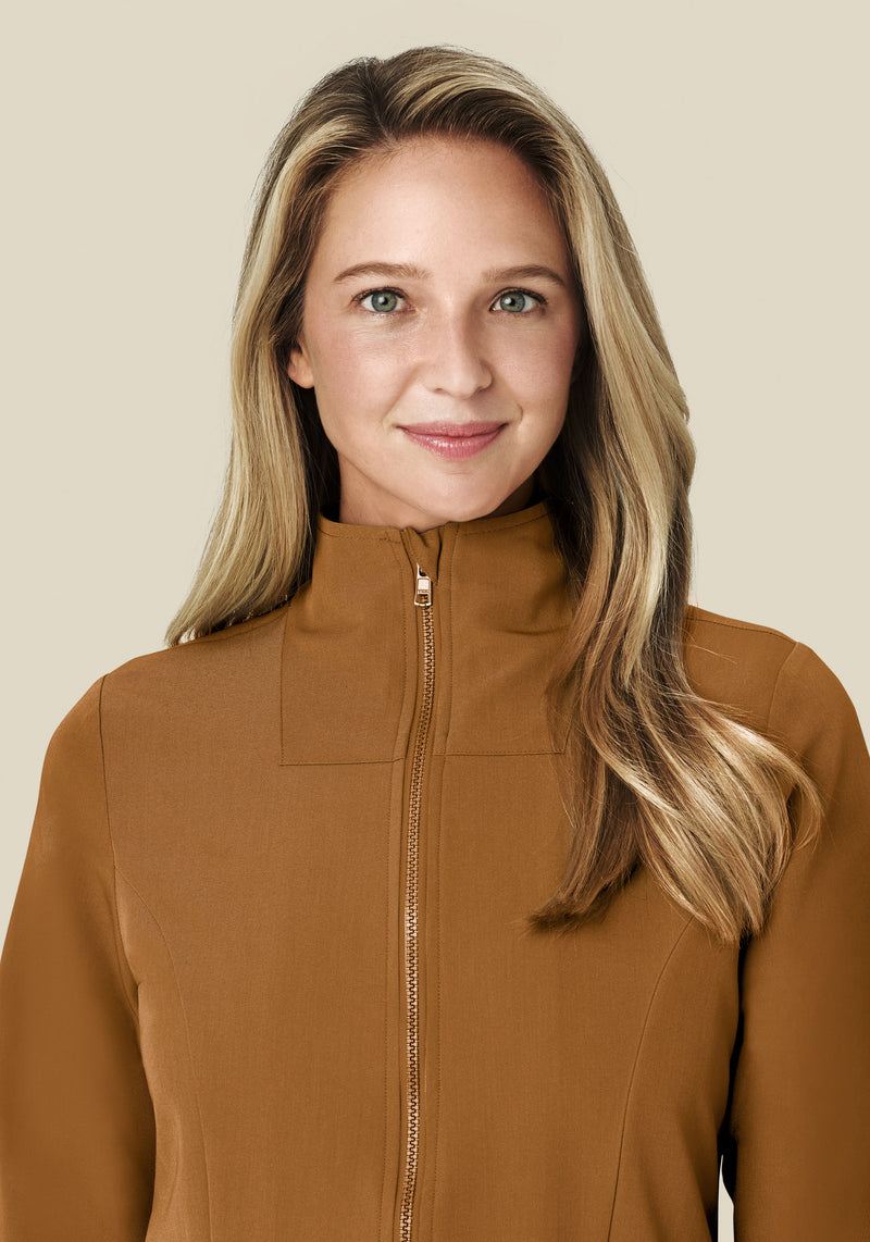 Women's Modern Scrub Jacket Camel