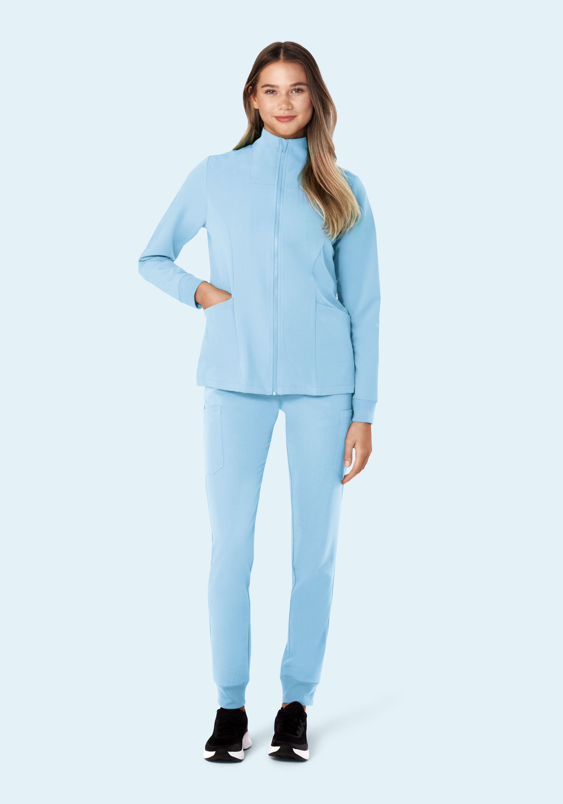 Women's Modern Scrub Jacket Nordic Blue