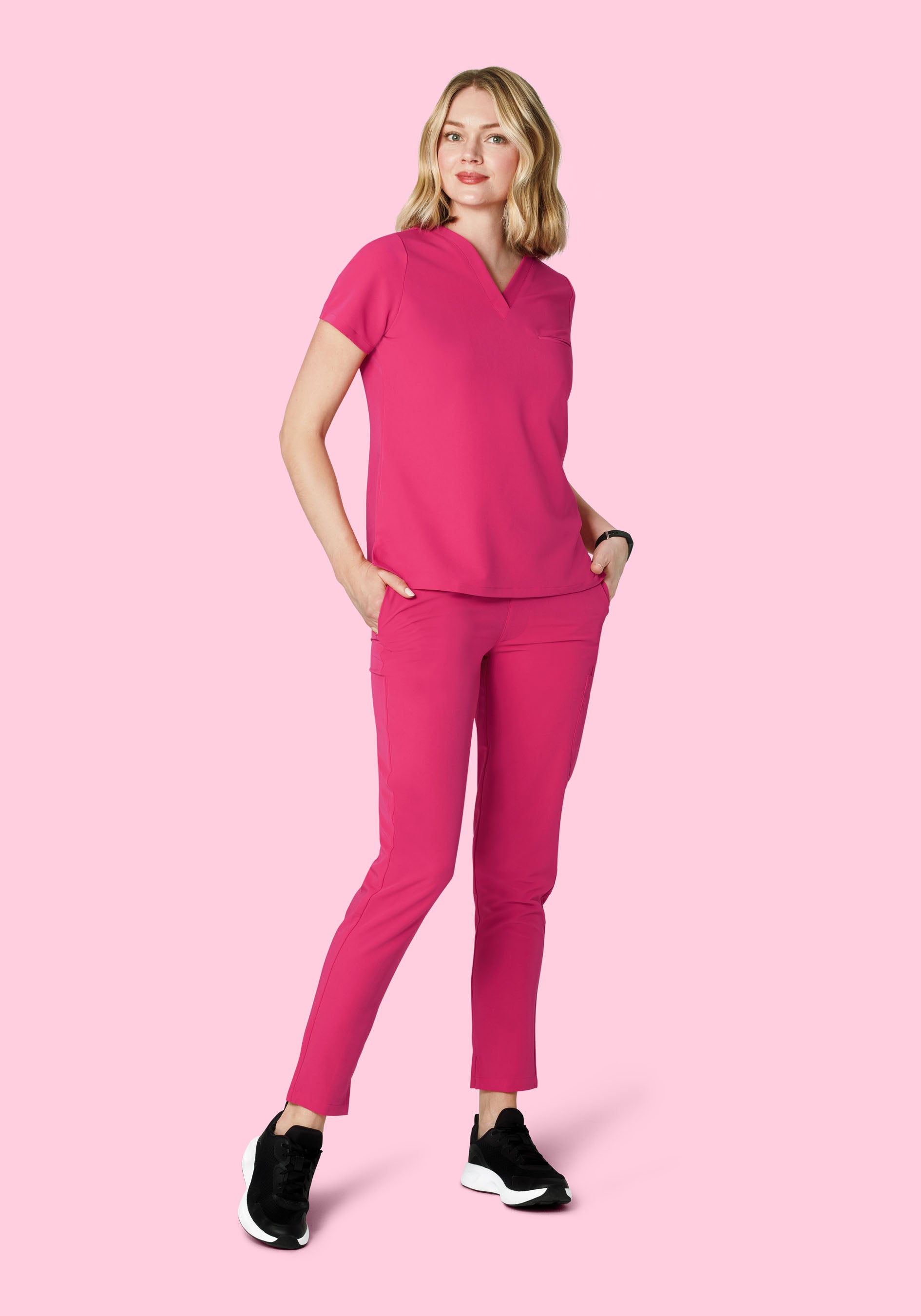 6 Pocket Slim Pants Hot Pink