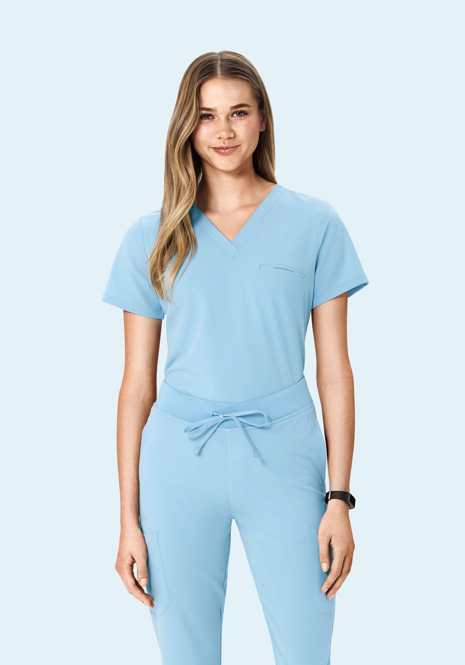Women's V-Neck 1-Pocket Top - Nordic Blue | Mandala Scrubs